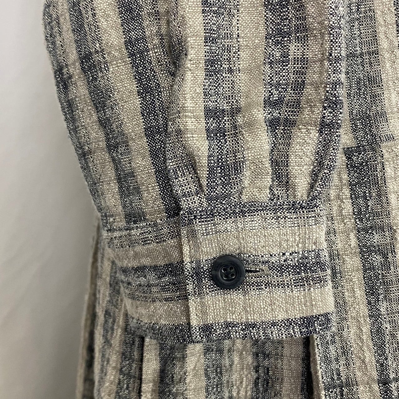 202011 ローウエストワンピース 2カラー 遠州織物 うすで逆スラブ絣ストライプ