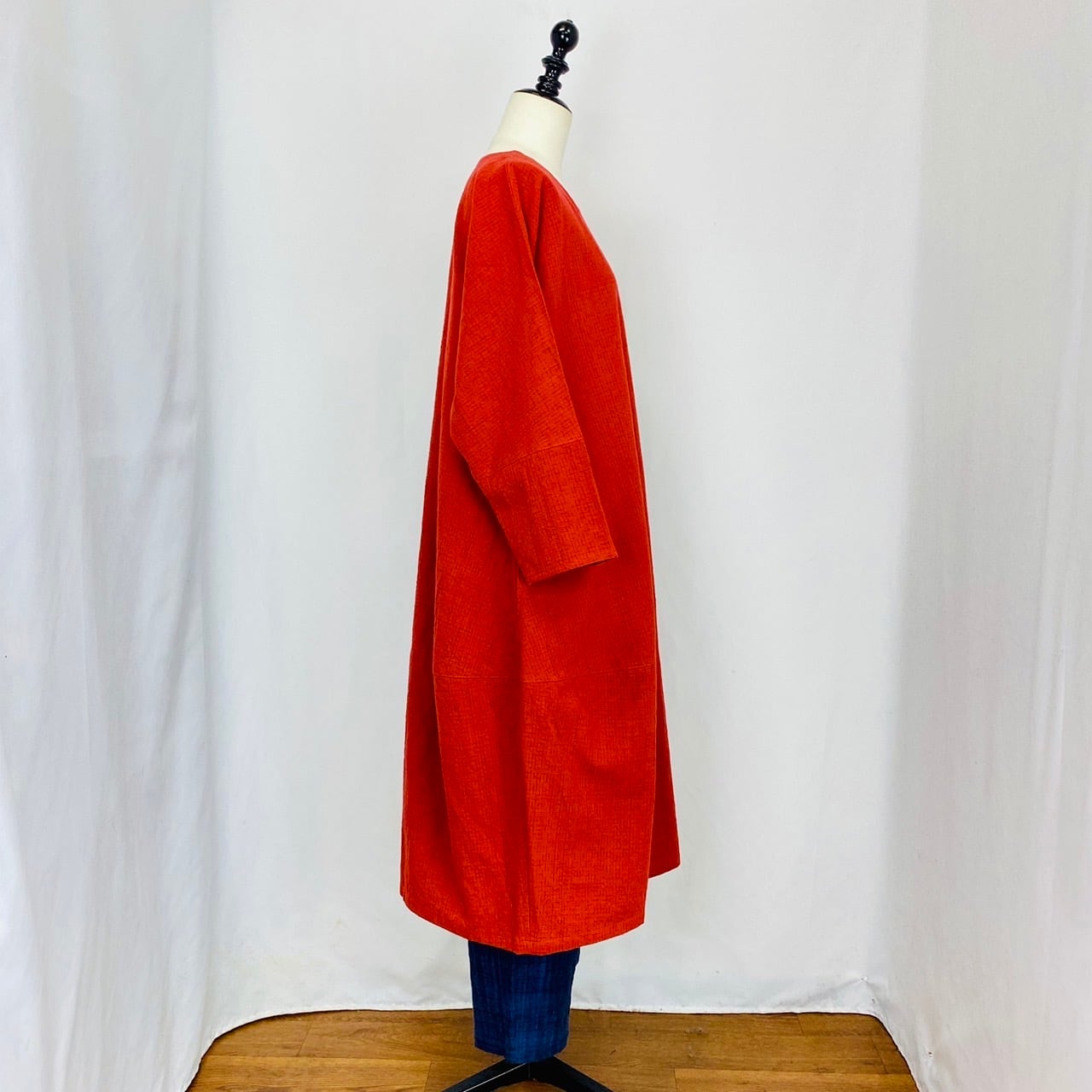 252031 切替ビッグワンピース(長袖) 遠州織物 たてよこ絣