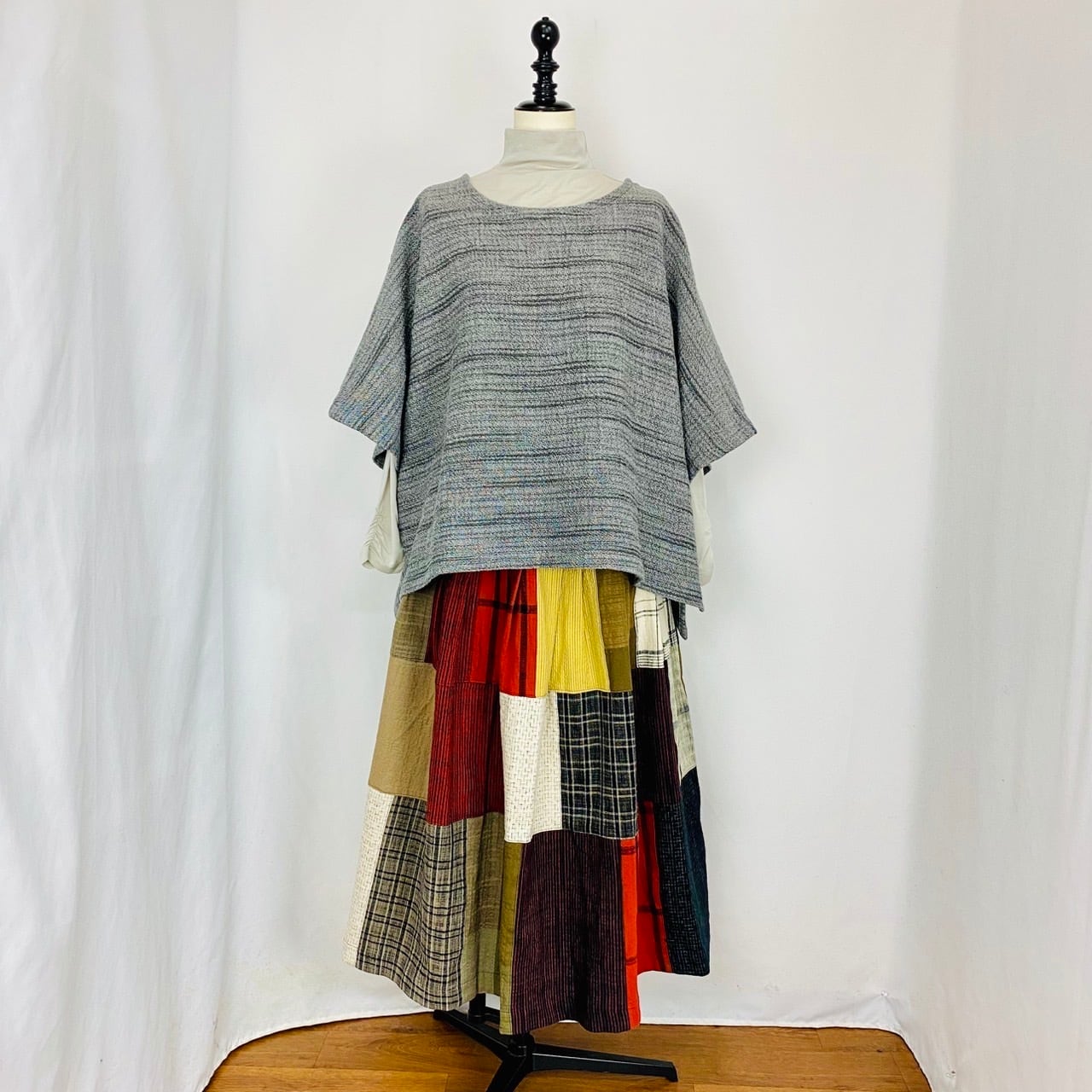 254012 Newゆったりポンチョ 3カラー 遠州二重織