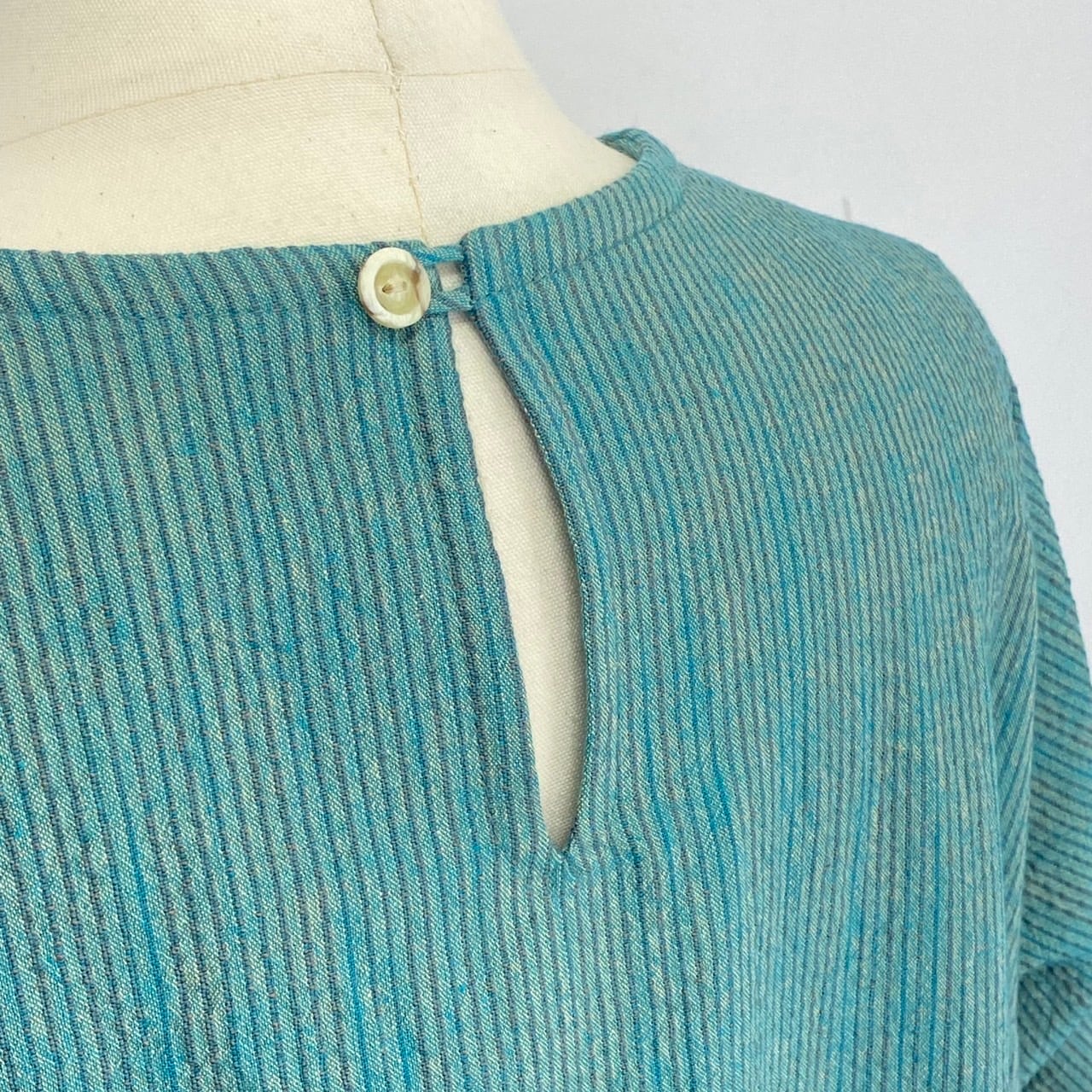 242010 サイドギャザーワンピース 5カラー 遠州織り 逆スラブストライプ 薄手