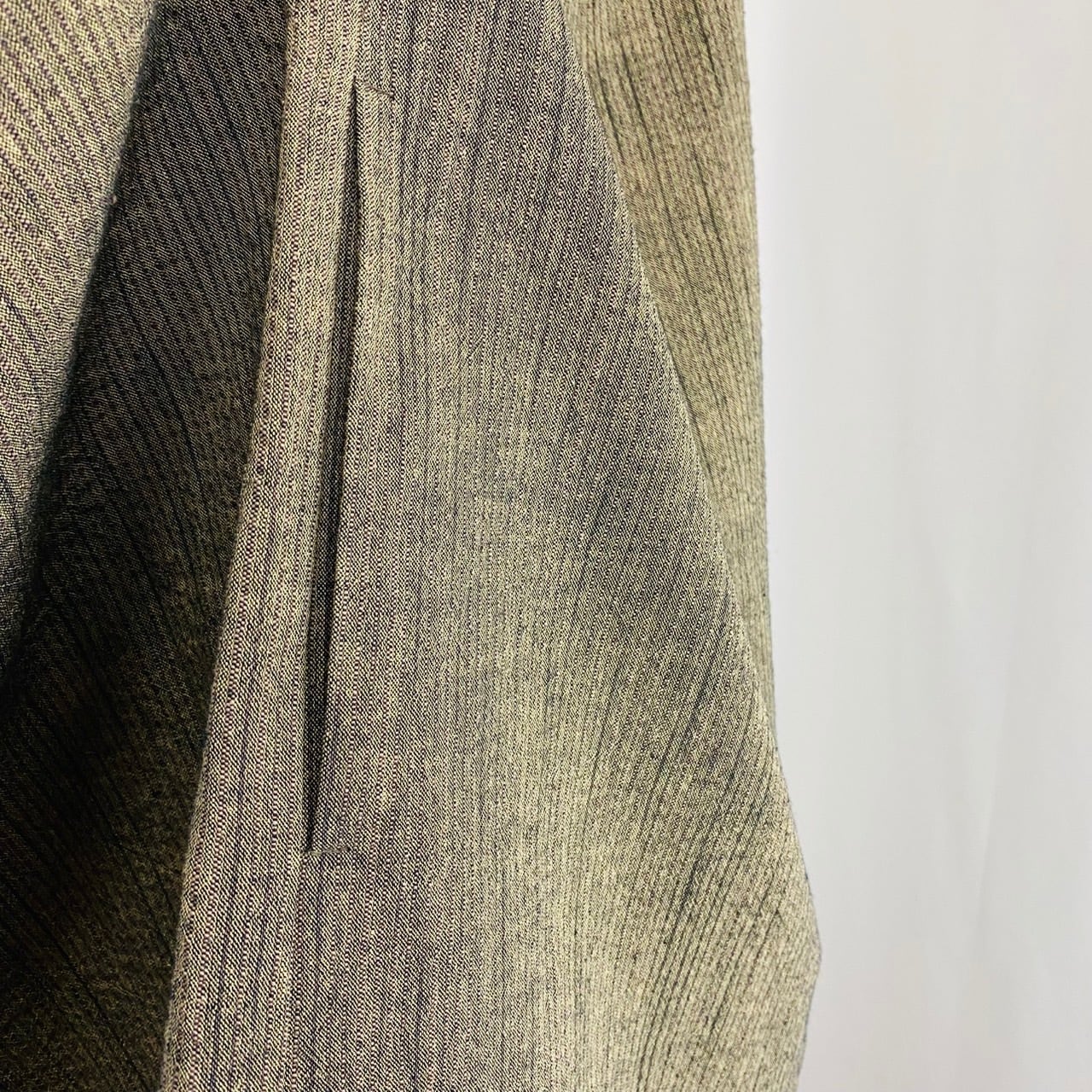 252051 ドルマンスリーブのロングブラウス 2カラー 遠州織物 逆スラブストライプ うすで