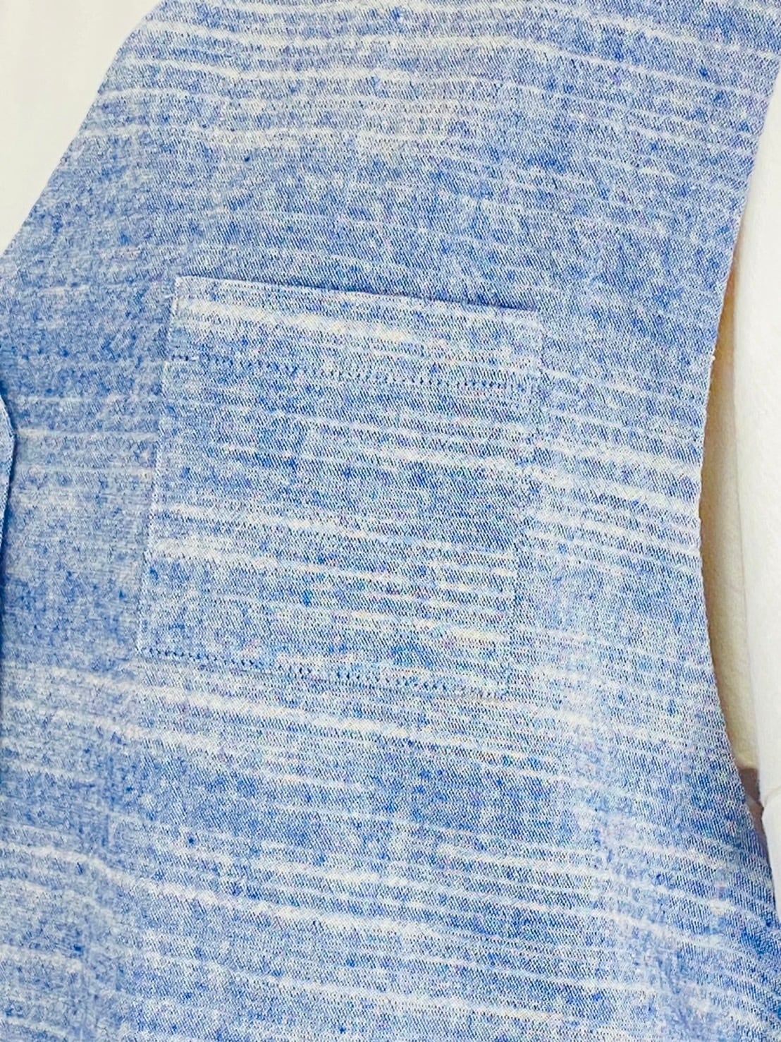 254021 ポケット付きベスト 3カラー 遠州織物 うすで逆スラブ