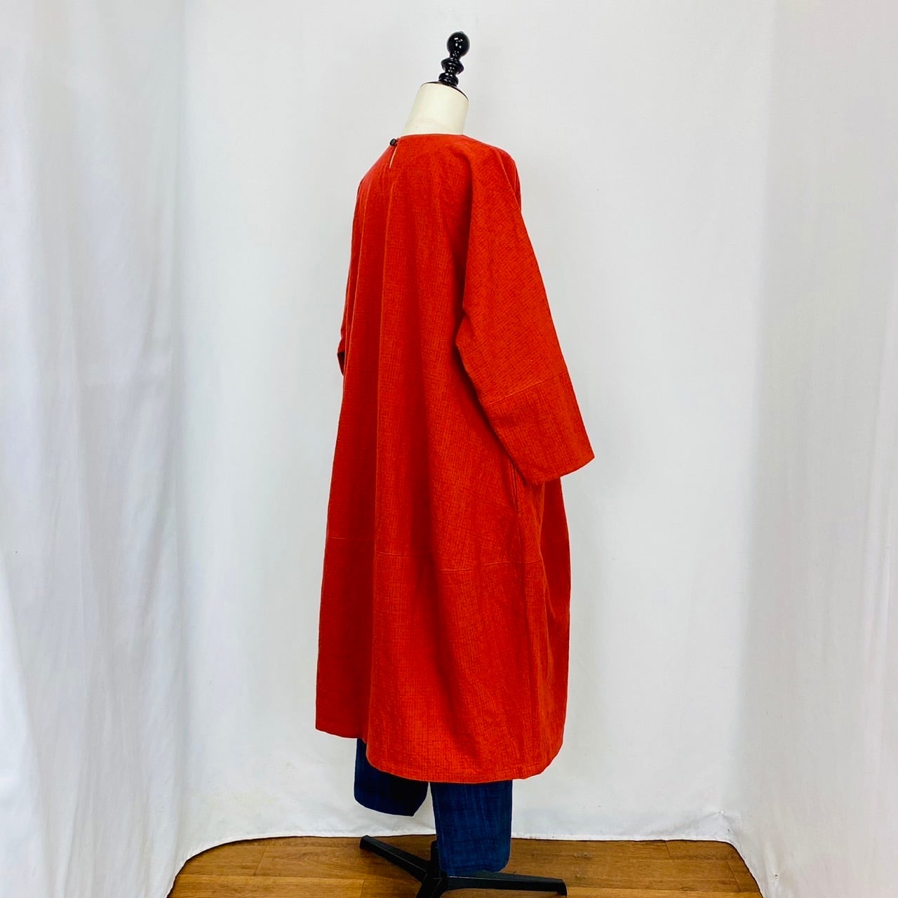 252031 切替ビッグワンピース(長袖) 遠州織物 たてよこ絣