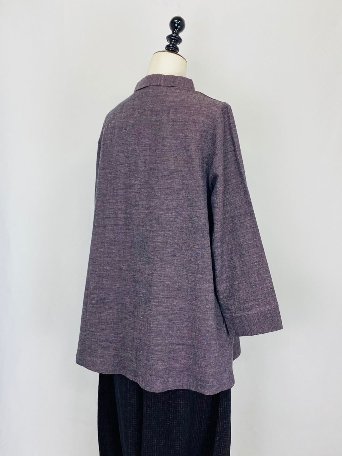 233011 ショールカラーブラウス 遠州織物 うすで楊柳