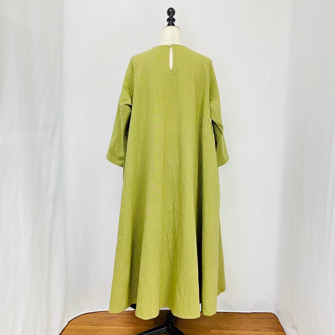 242010 サイドギャザーワンピース 5カラー 遠州織り 逆スラブストライプ 薄手