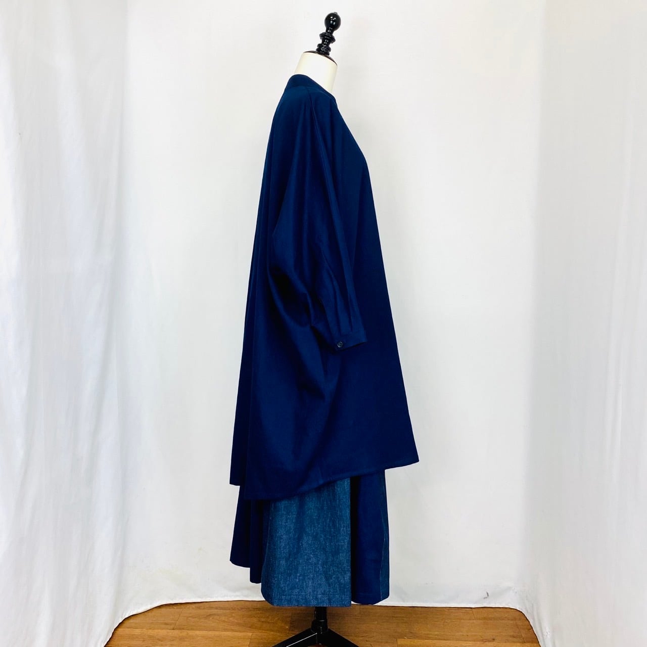 252059 ドルマンスリーブのロングブラウス 2カラー 岡山デニム