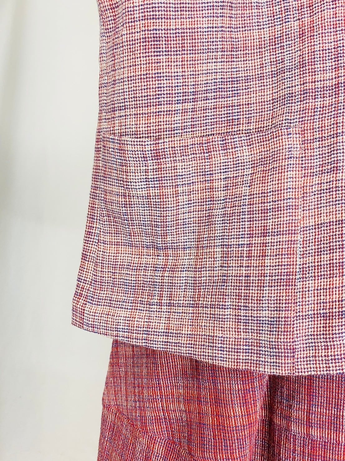 251021 ノーカラーショートジャケット 2カラー 遠州織物 うすで縞