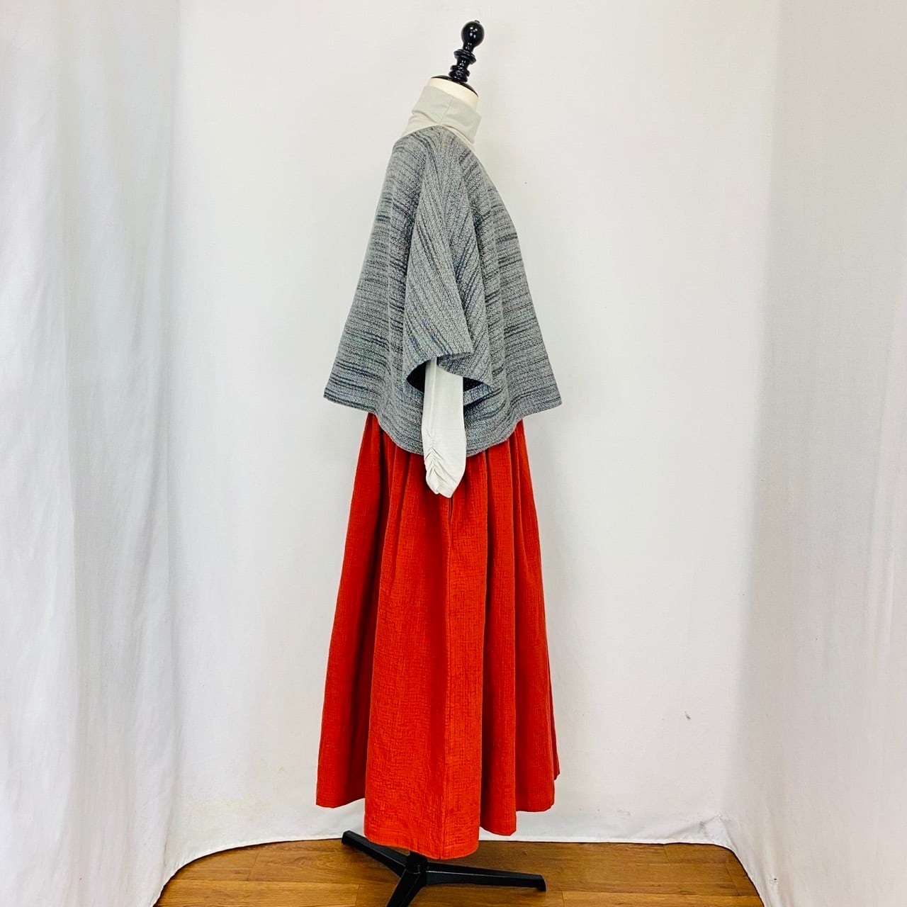 204022 ゆったりポンチョ 3カラー 遠州織り 逆スラブ二重織