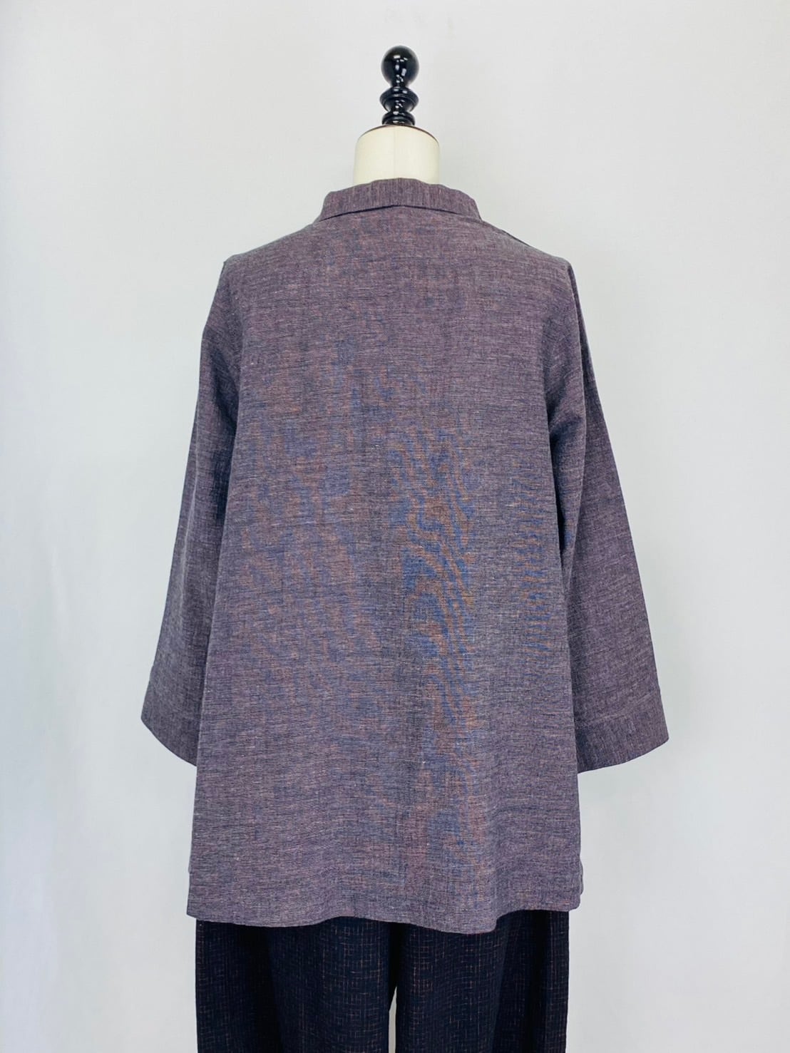 233011 ショールカラーブラウス 遠州織物 うすで楊柳