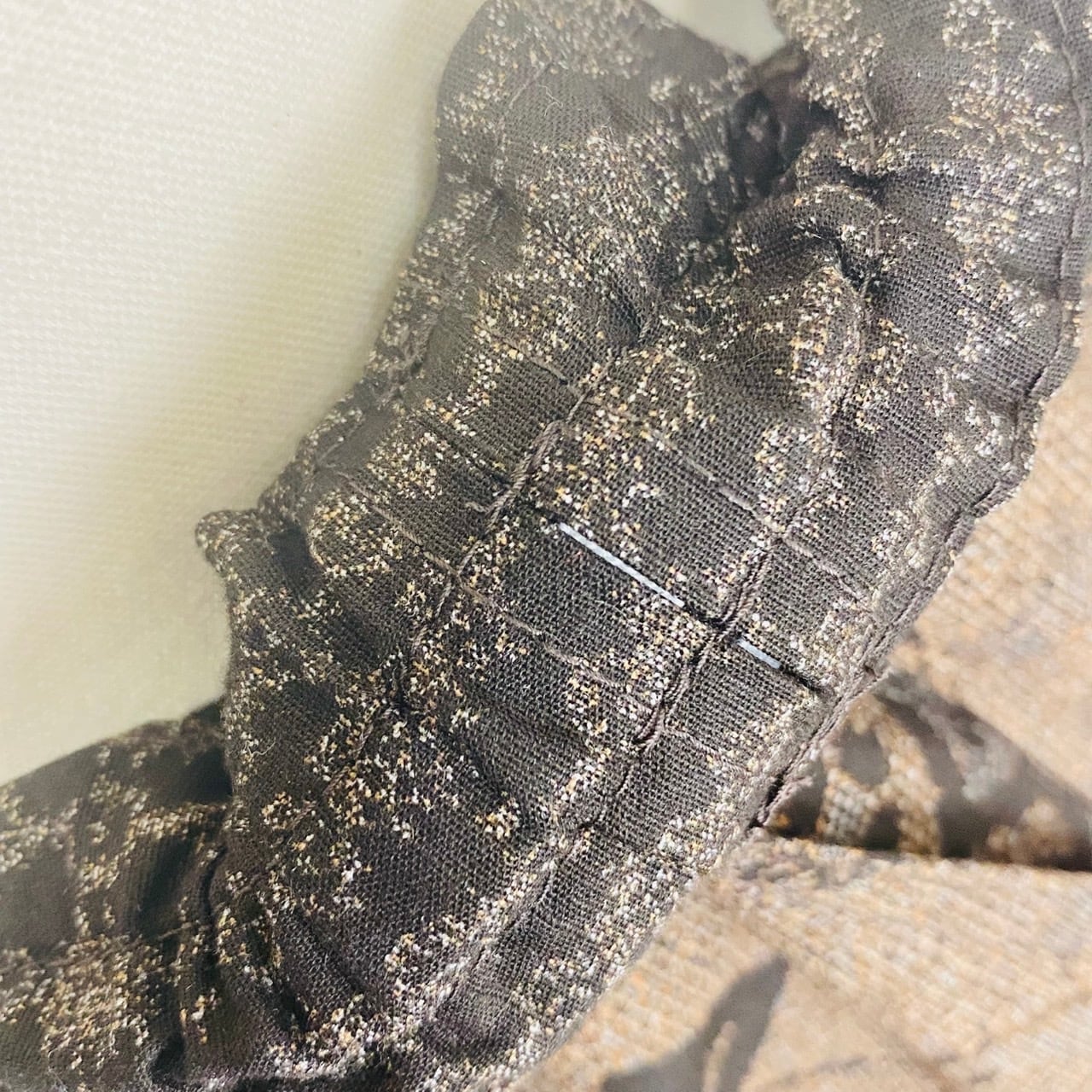 225043 ゆったりタックパンツ 4カラー 安曇野染絣 大島紬柄