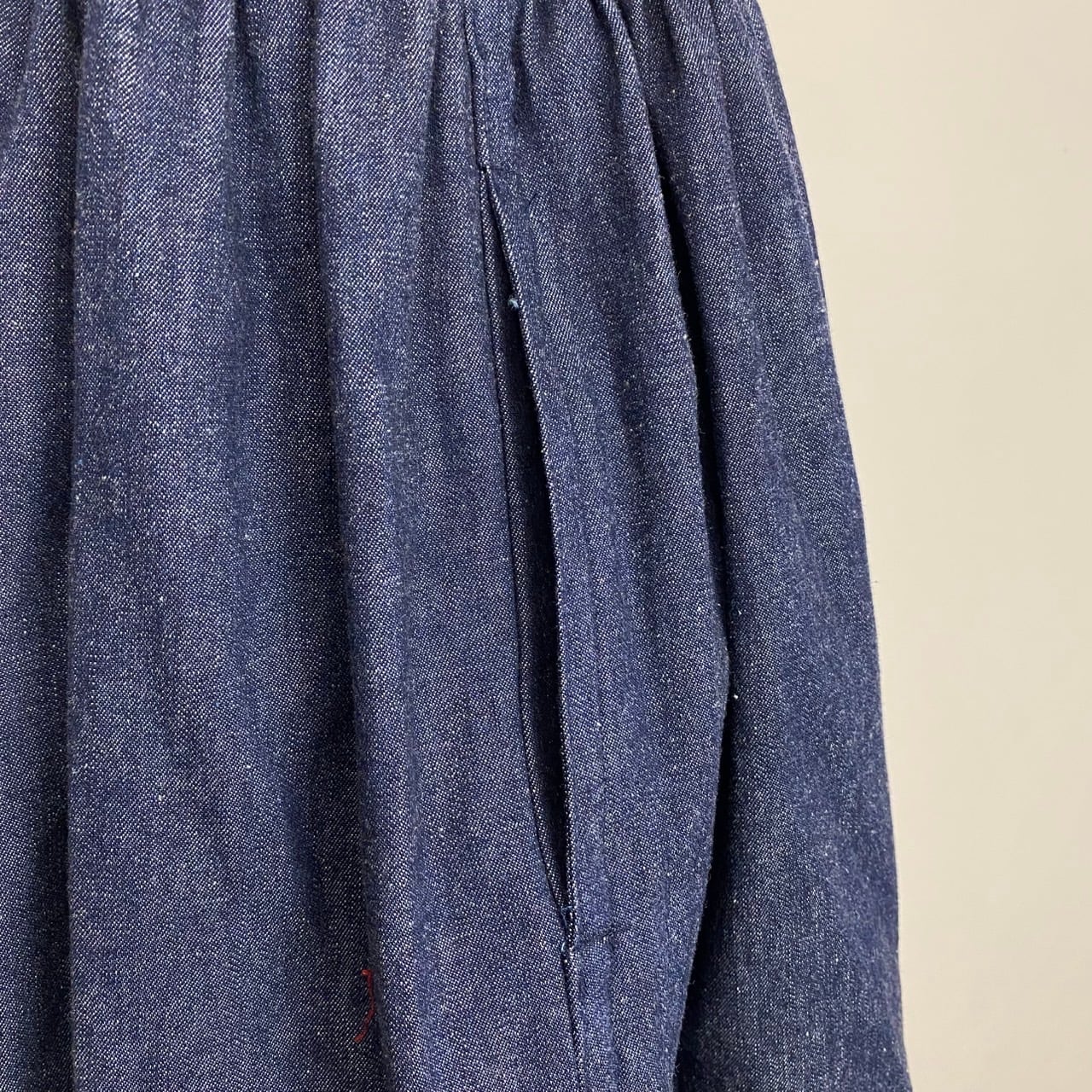 【再販】245047 切替えギャザースカート 2カラー 岡山デニム