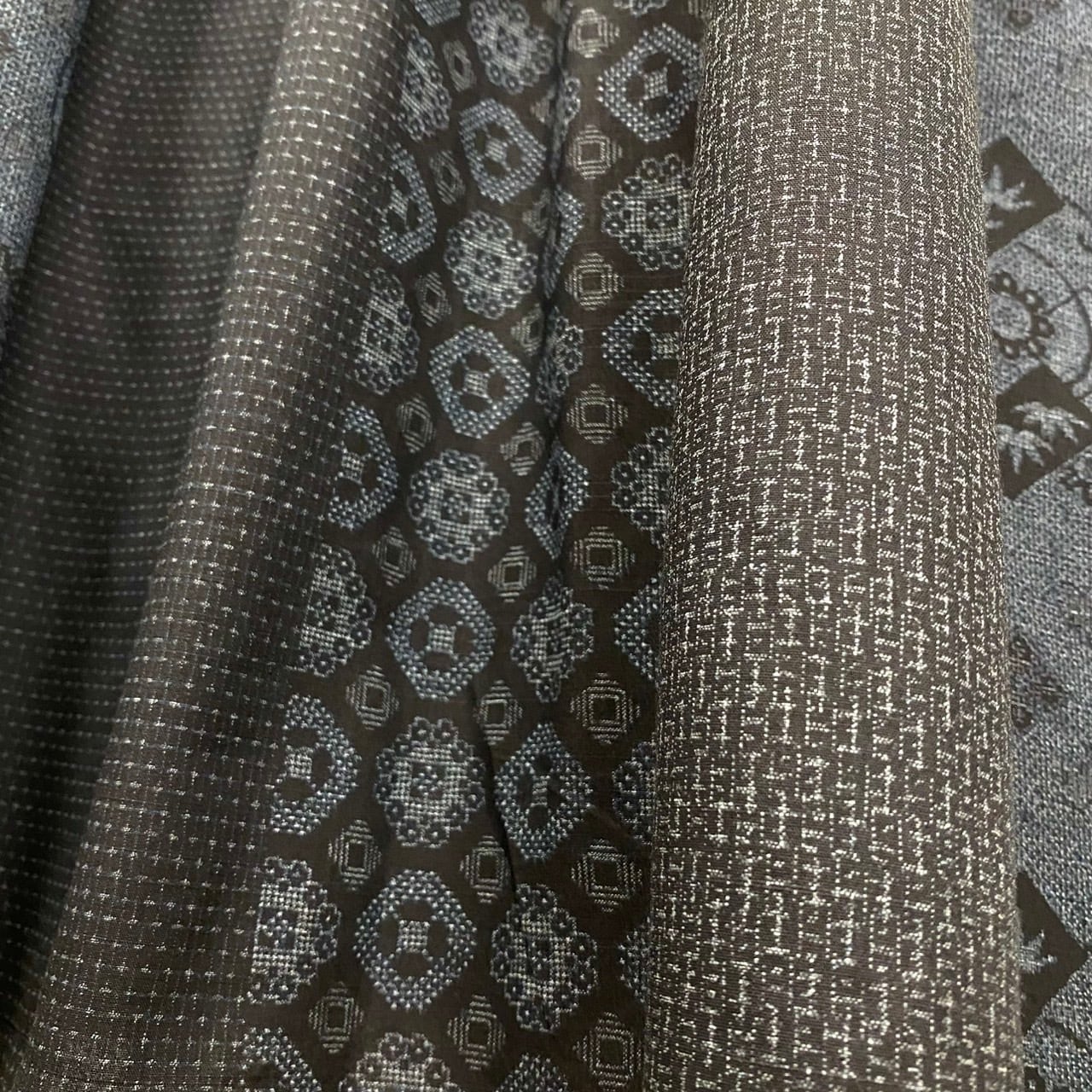 246013 ウエストギャザージャンパースカート 2カラー 安曇野染絣 大島紬柄