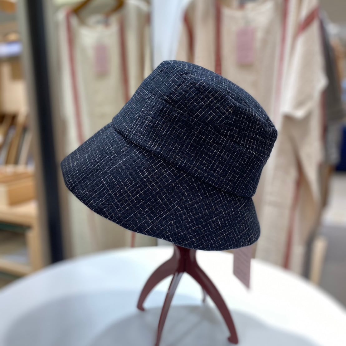 メリーハット バケットハット 2カラー 遠州織り 逆スラブたてよこ絣
