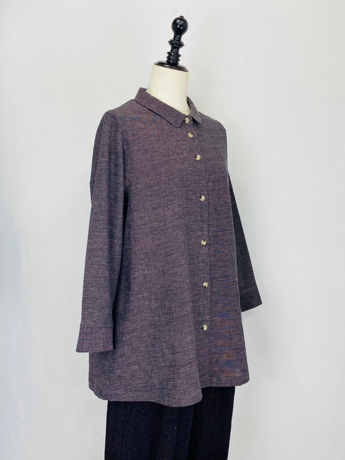 233011 ショールカラーブラウス 遠州織物 うすで楊柳