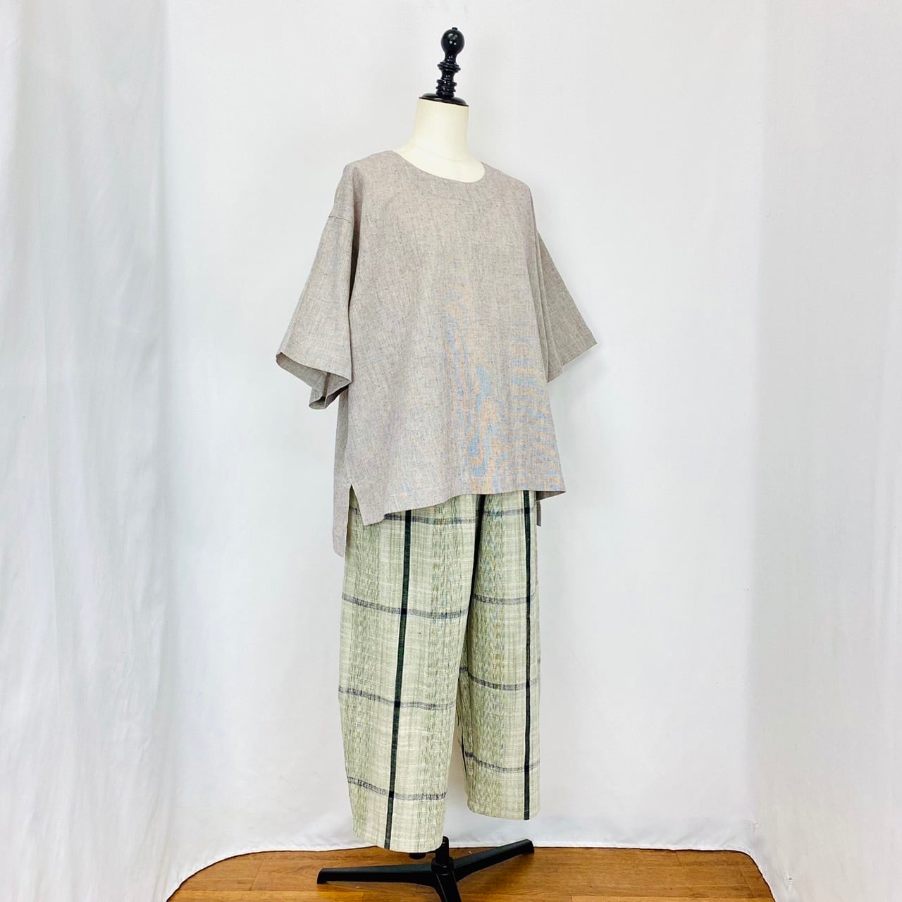 243011 シンプルトップス 2カラー 遠州織り 綿シルク楊柳