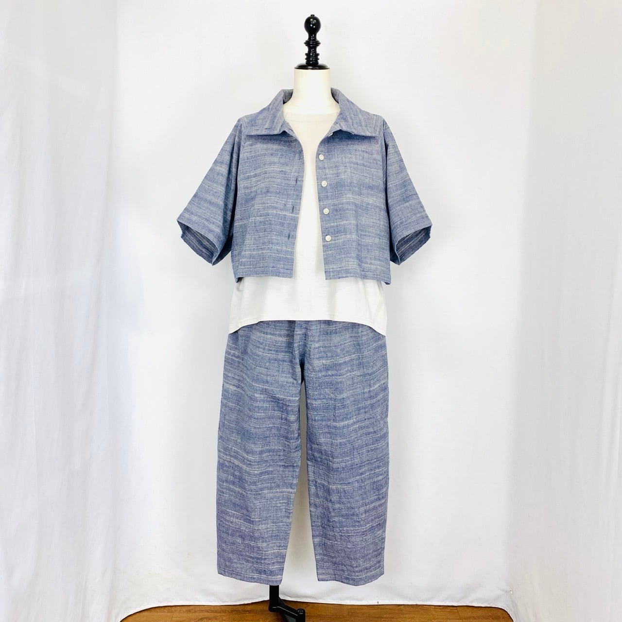 245031 ヨーク切替えパンツ 3カラー 遠州織物 うすで逆スラブ