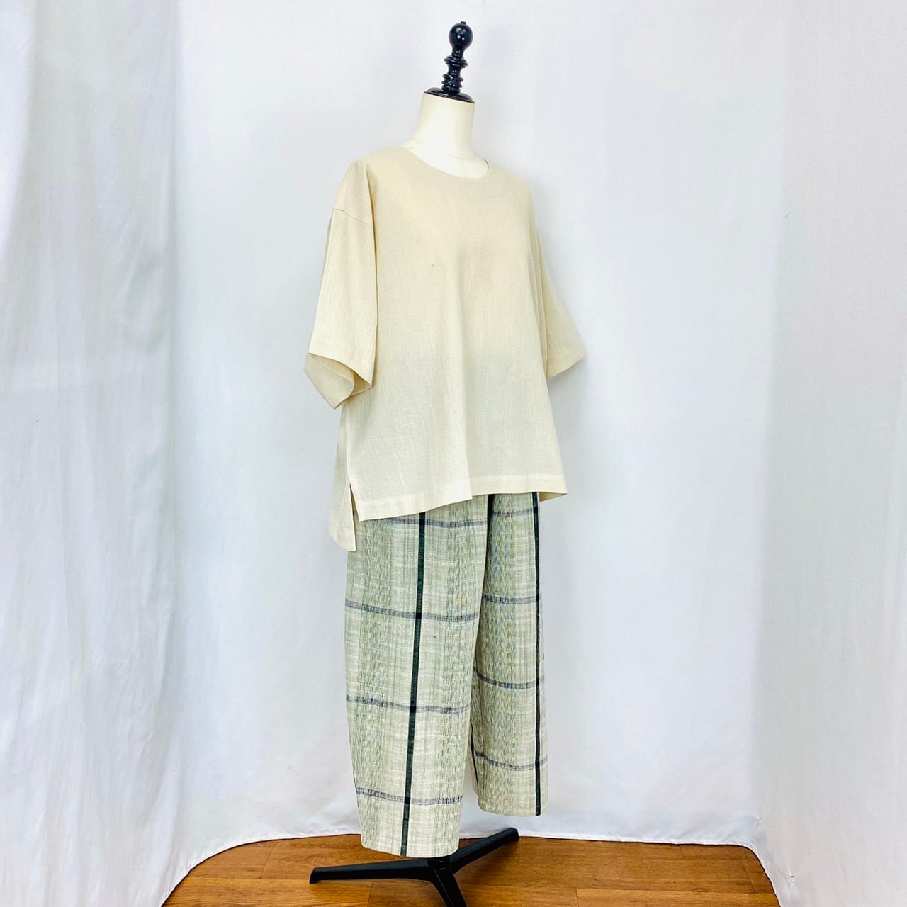 243011 シンプルトップス 2カラー 遠州織り 綿シルク楊柳
