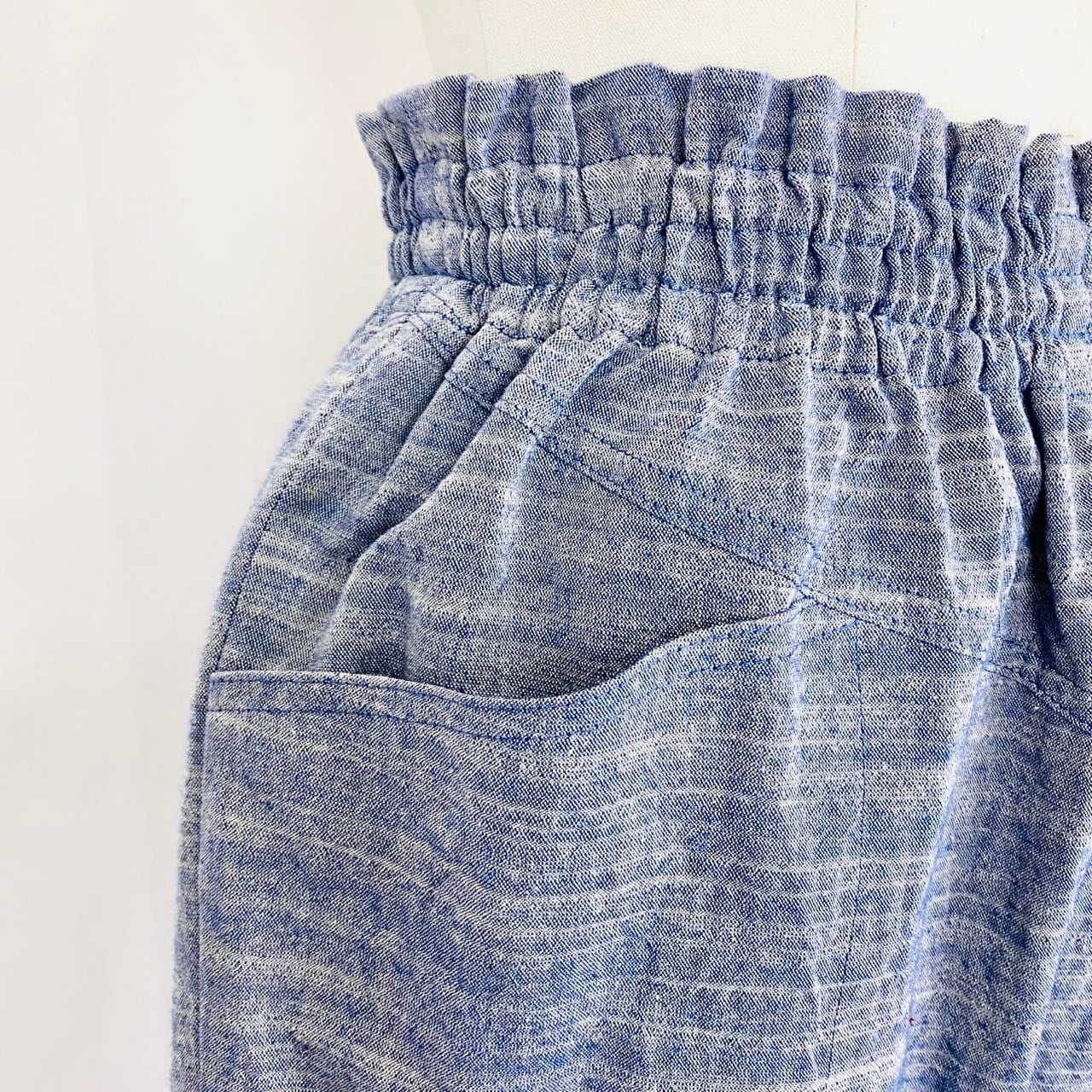 245031 ヨーク切替えパンツ 3カラー 遠州織物 うすで逆スラブ