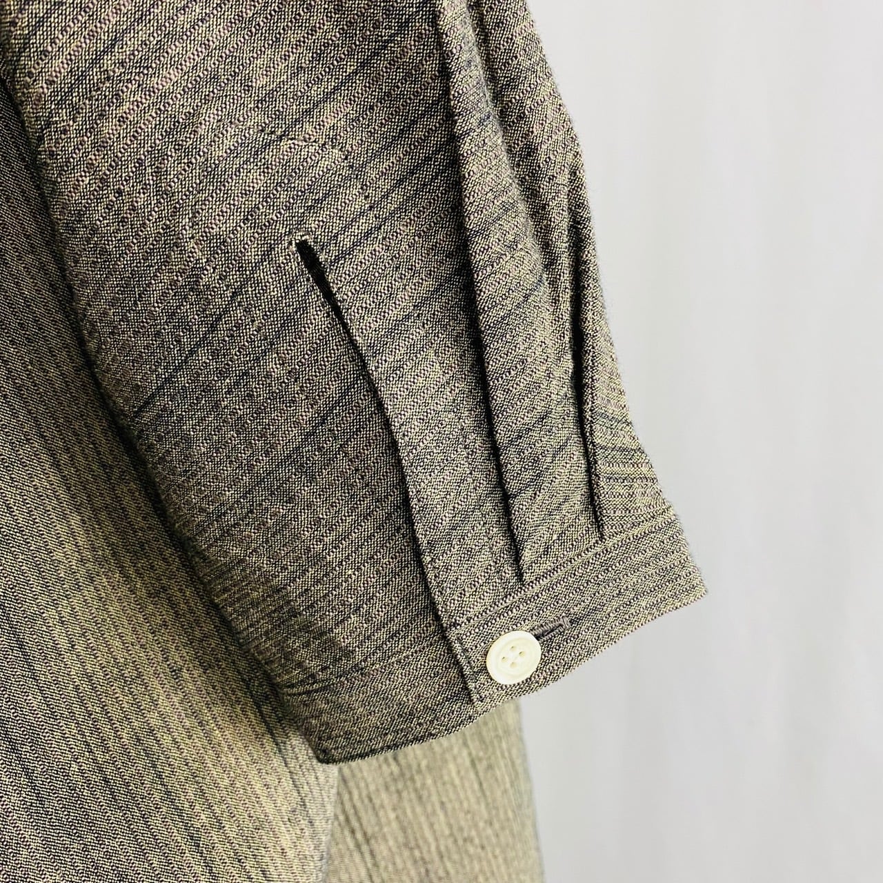 252051 ドルマンスリーブのロングブラウス 2カラー 遠州織物 逆スラブストライプ うすで