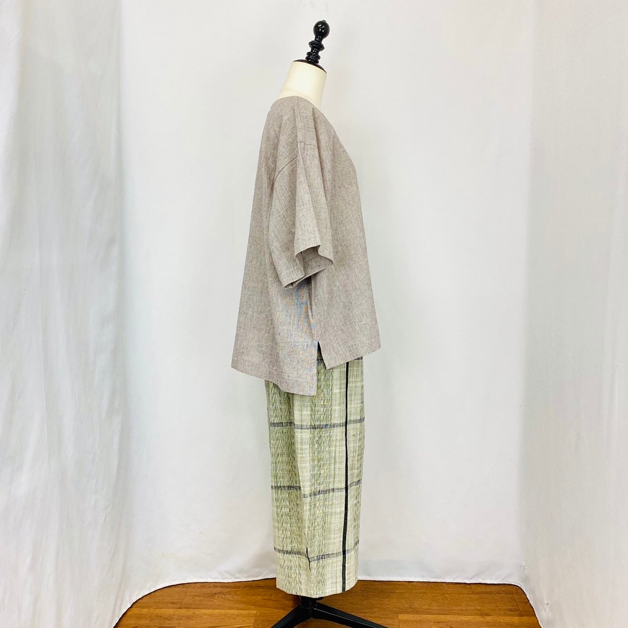 243011 シンプルトップス 2カラー 遠州織り 綿シルク楊柳