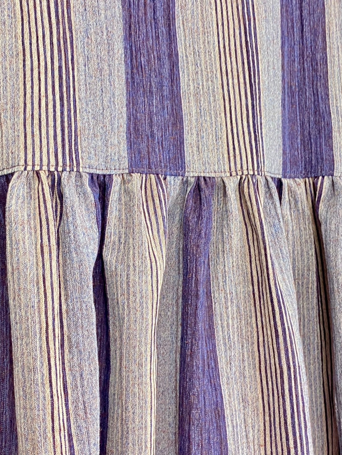 246019-1 ウエストギャザージャンパースカート パープル系 亀田縞