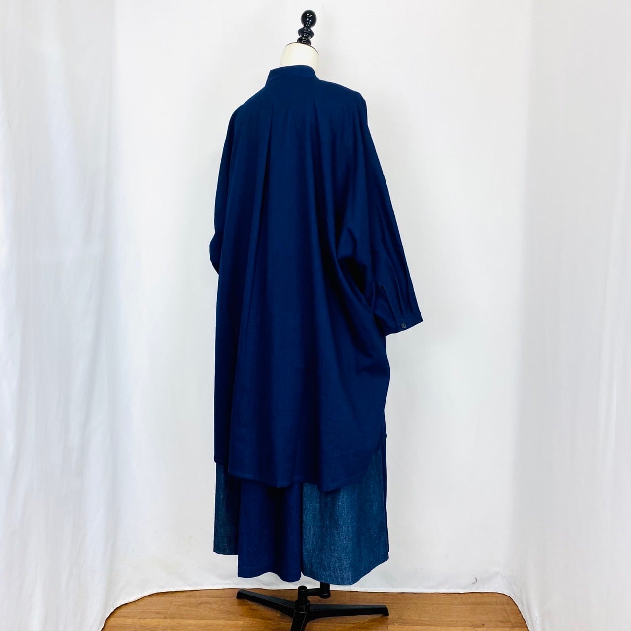 252059 ドルマンスリーブのロングブラウス 2カラー 岡山デニム