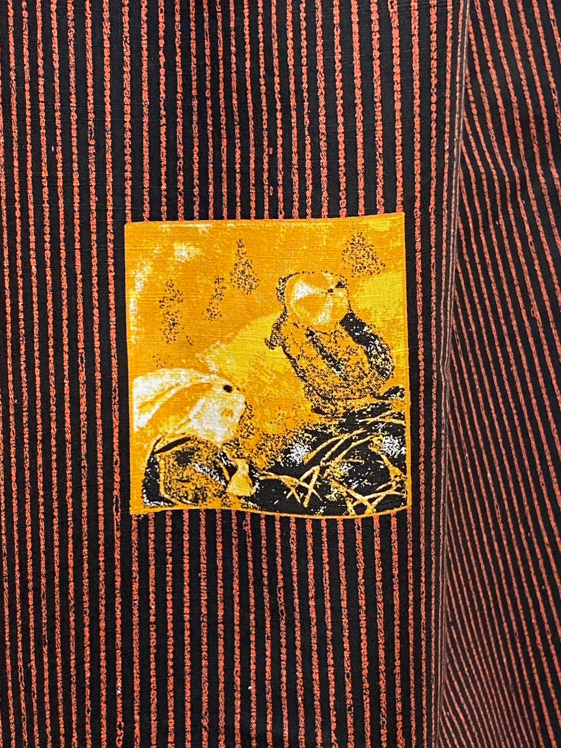 232013 切替えビッグワンピース 3カラー 安曇野木綿 縞と柿