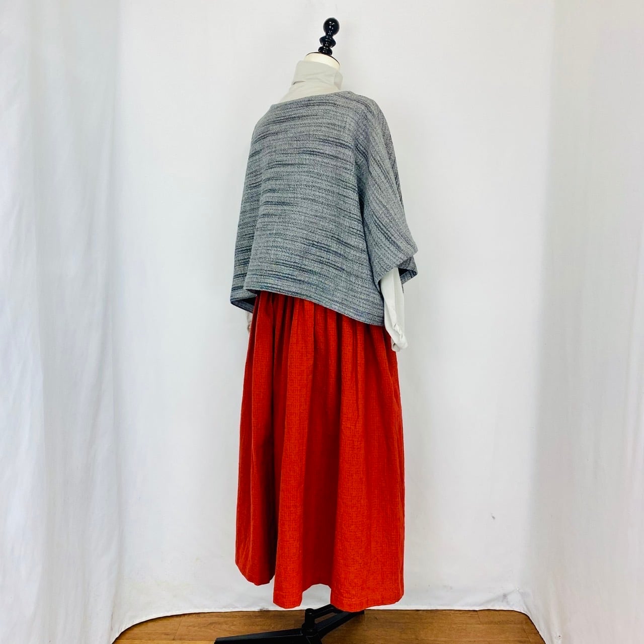 204022 ゆったりポンチョ 3カラー 遠州織り 逆スラブ二重織