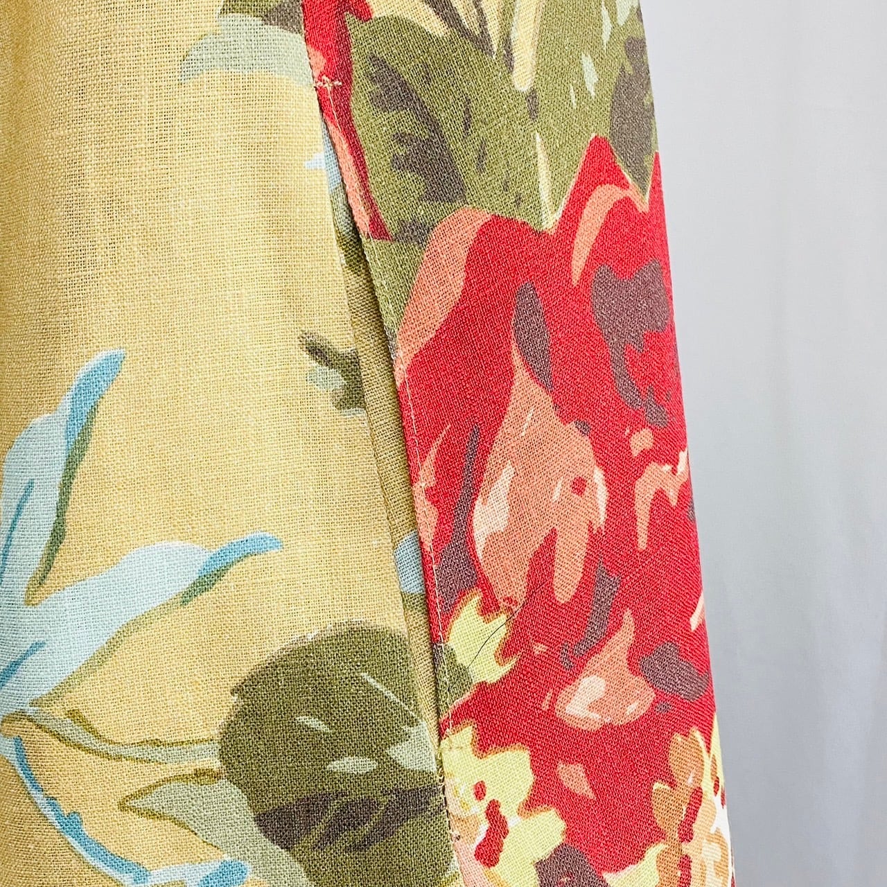 242024 サイドギャザーチュニック リネン花柄