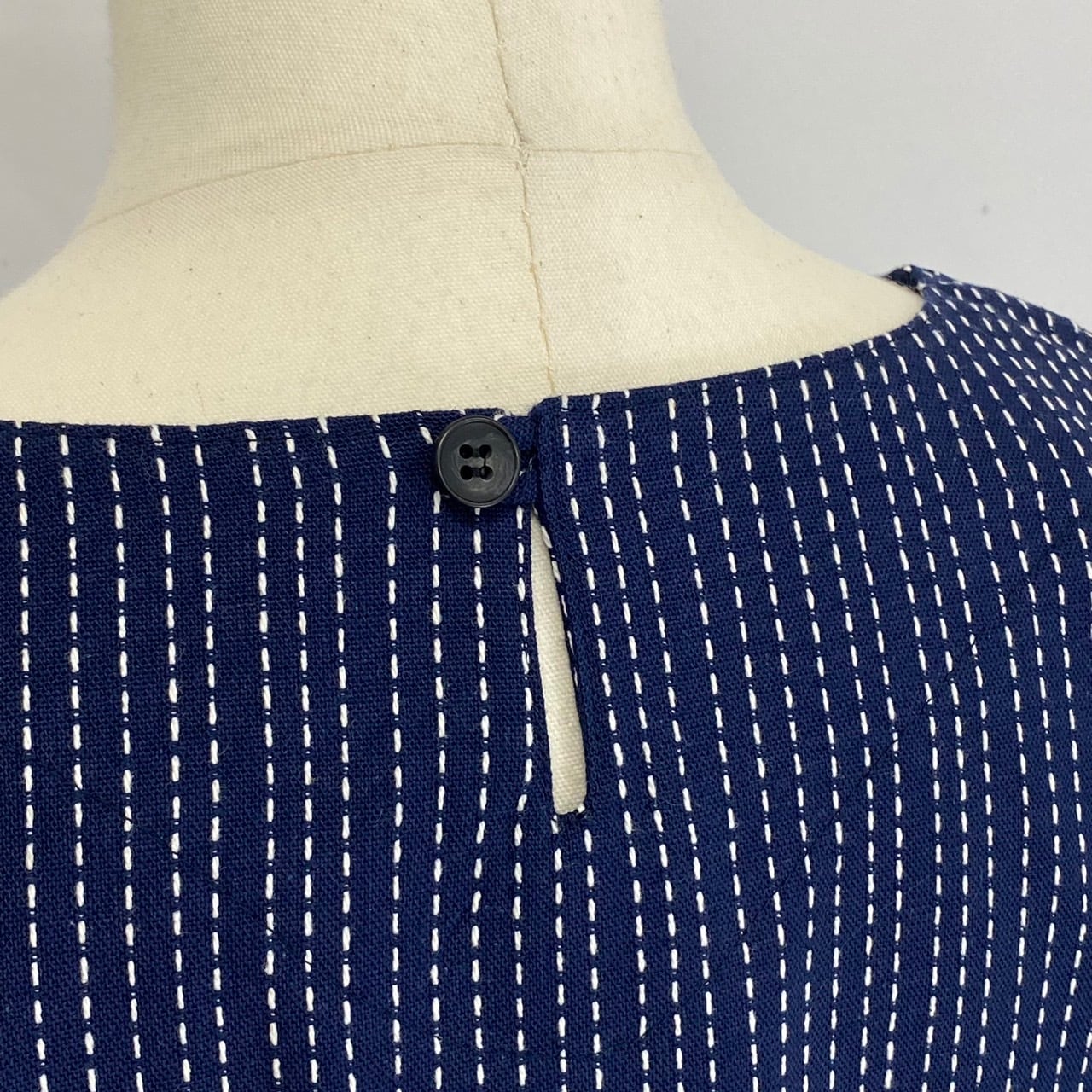 2320133 切替ビッグワンピース 2カラー 安曇野染め 刺し子