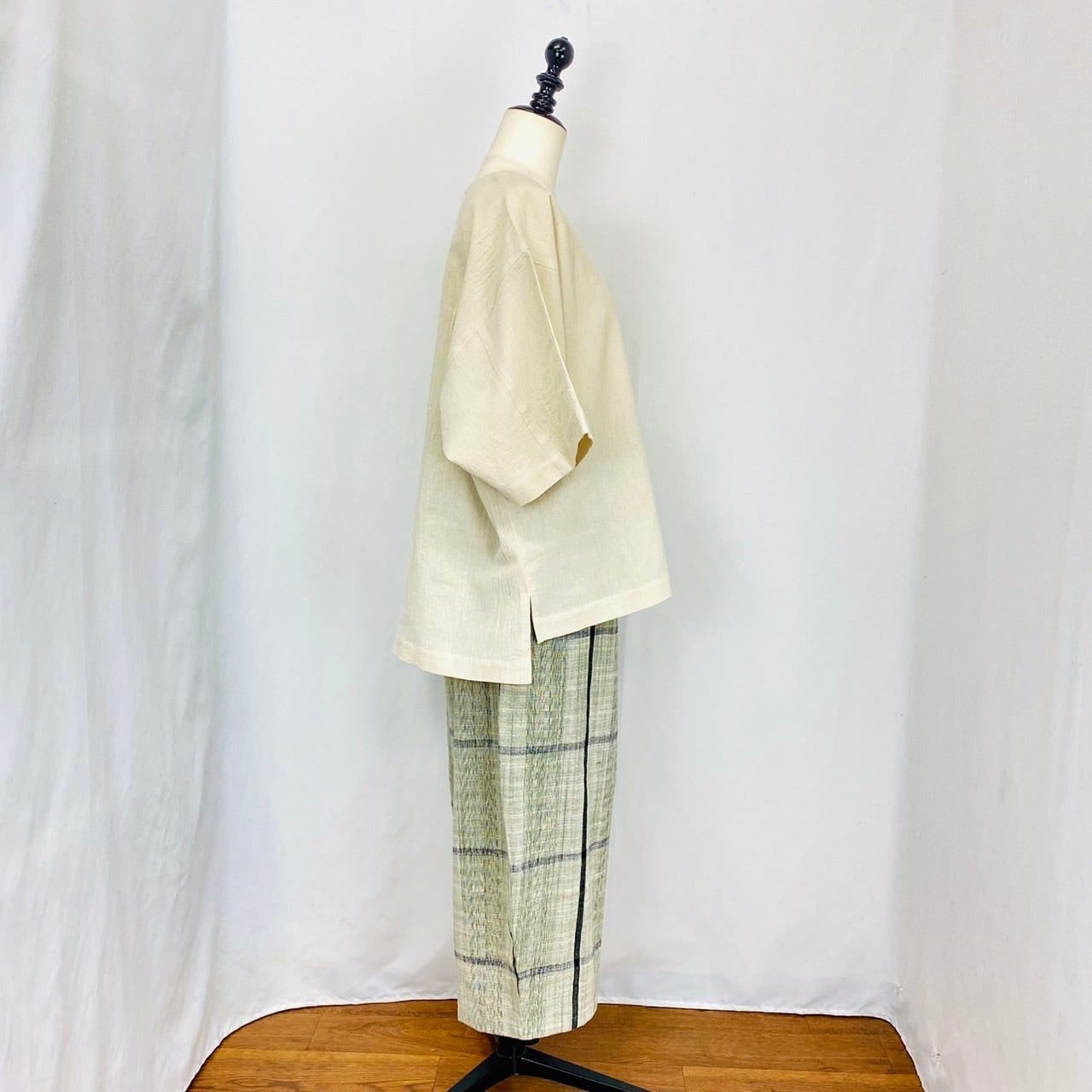 243011 シンプルトップス 2カラー 遠州織り 綿シルク楊柳