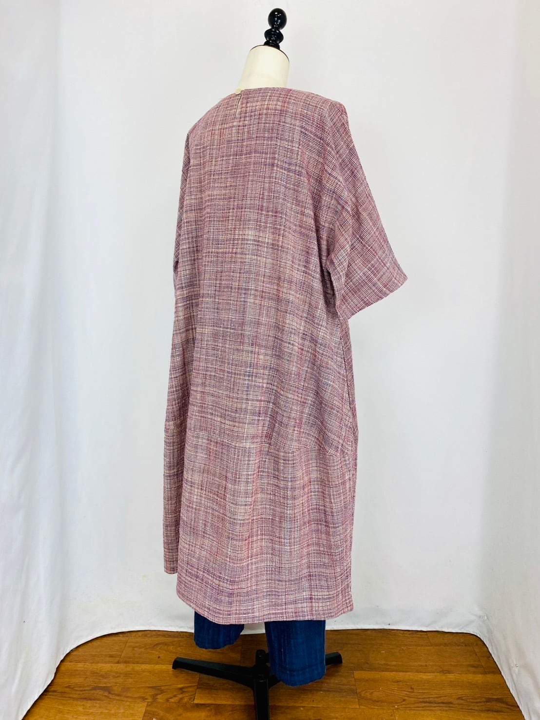 232011 切替ビッグワンピース 2カラー 遠州織物 うすで逆スラブストライプ