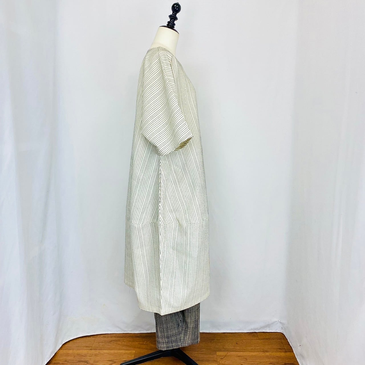 2320133 切替ビッグワンピース 2カラー 安曇野染め 刺し子