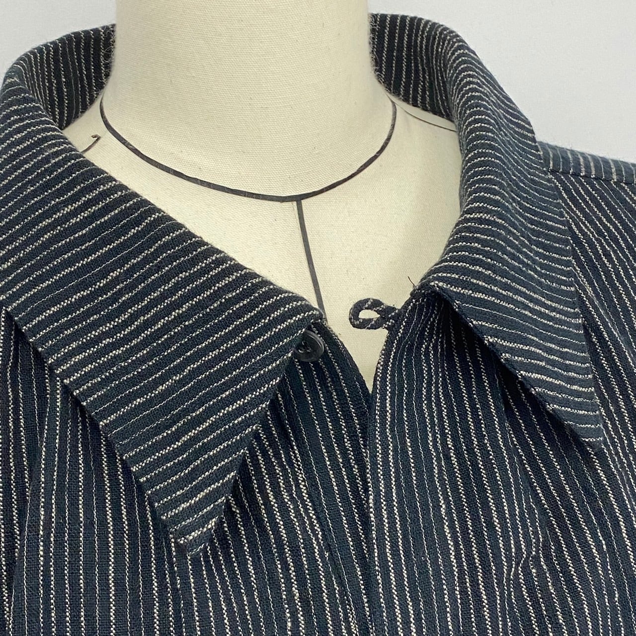 232062 前立て開きビッグシャツワンピース 遠州織り 逆スラブ