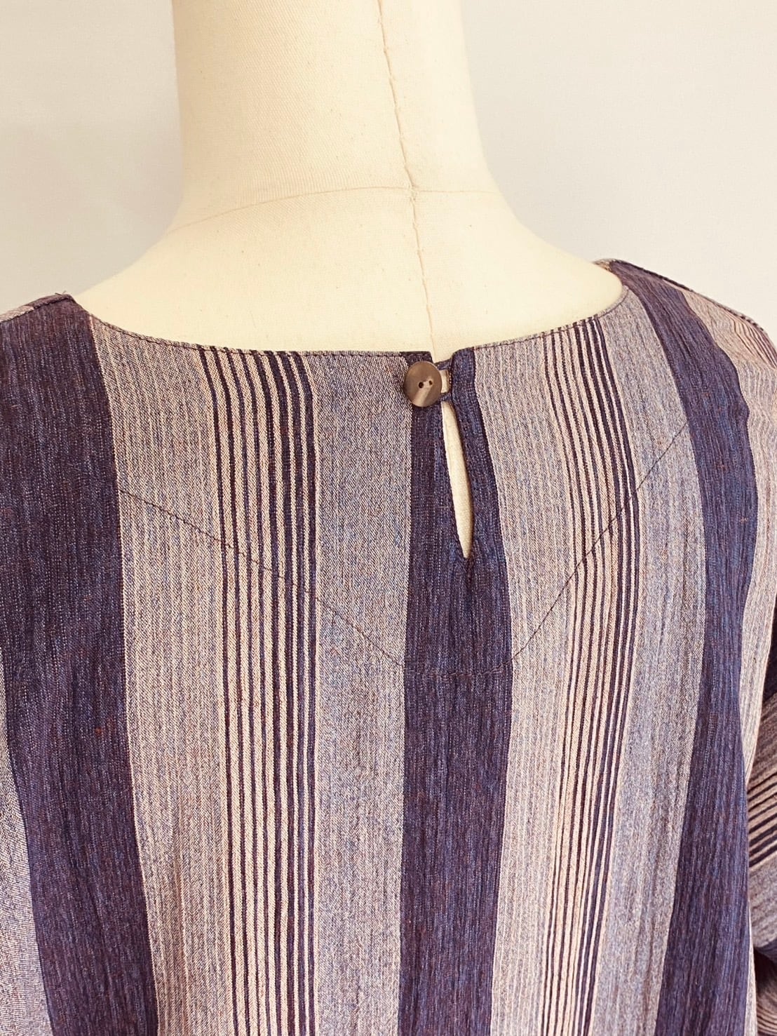 232019 切替ビッグワンピース 亀田縞 パープル系