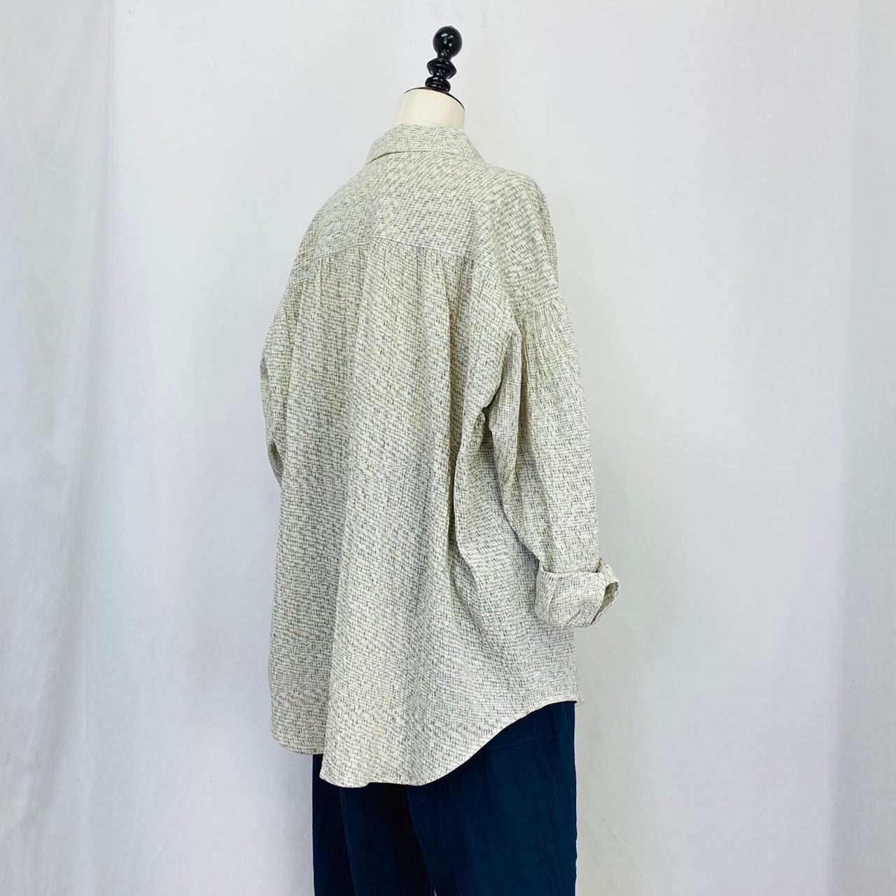 223020 ペインターシャツ 遠州織物 みじん絣楊柳