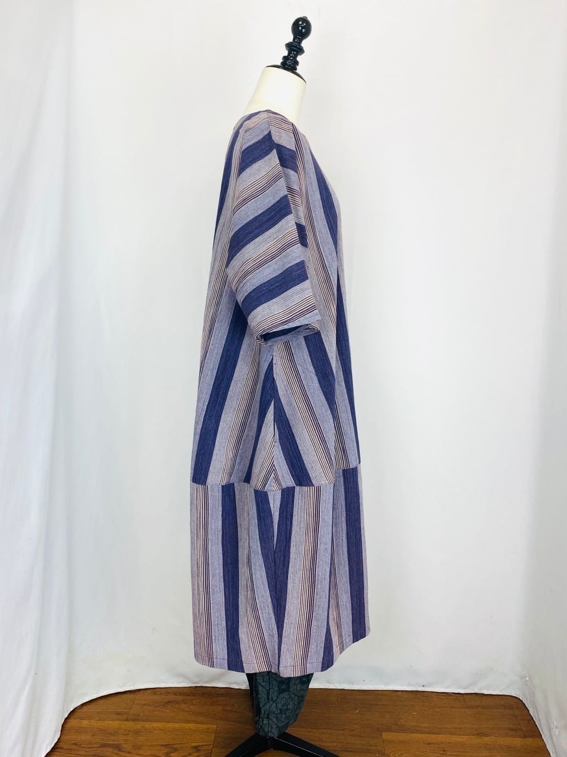 232019 切替ビッグワンピース 亀田縞 パープル系