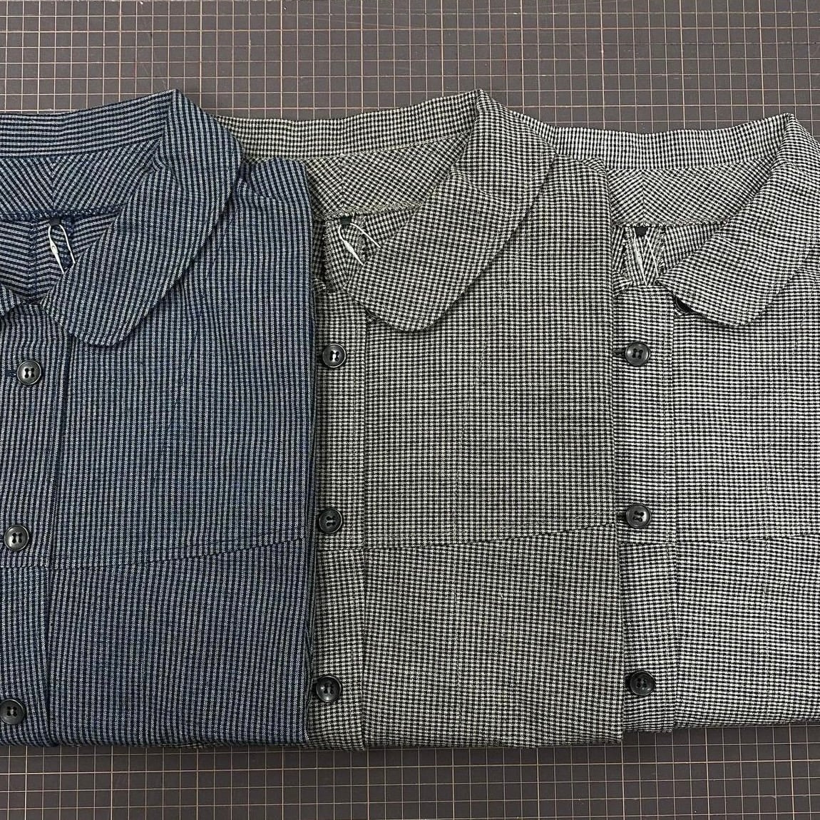 241042 胸切替えジャケット 3カラー 遠州織物 厚手格子