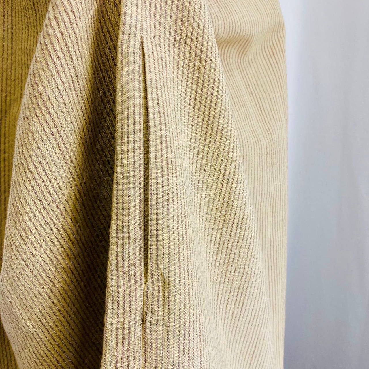 252051 ドルマンスリーブのロングブラウス 2カラー 遠州織物 逆スラブストライプ うすで