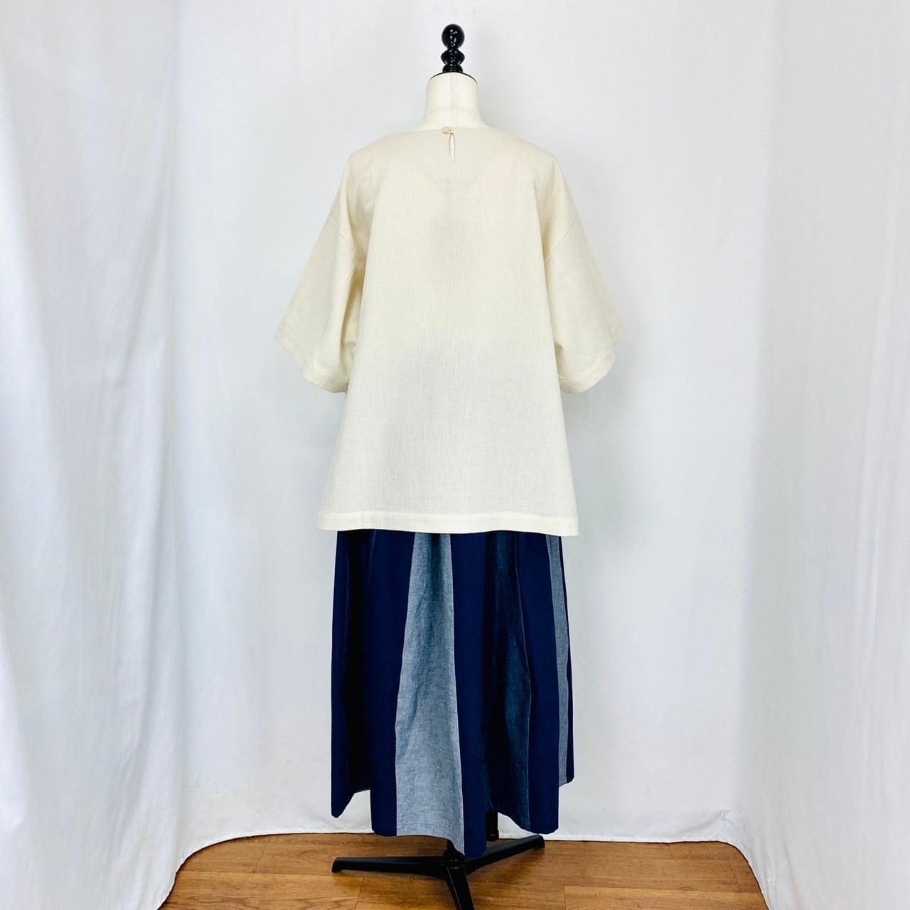 205047 16枚はぎバルーンスカート 岡山デニム