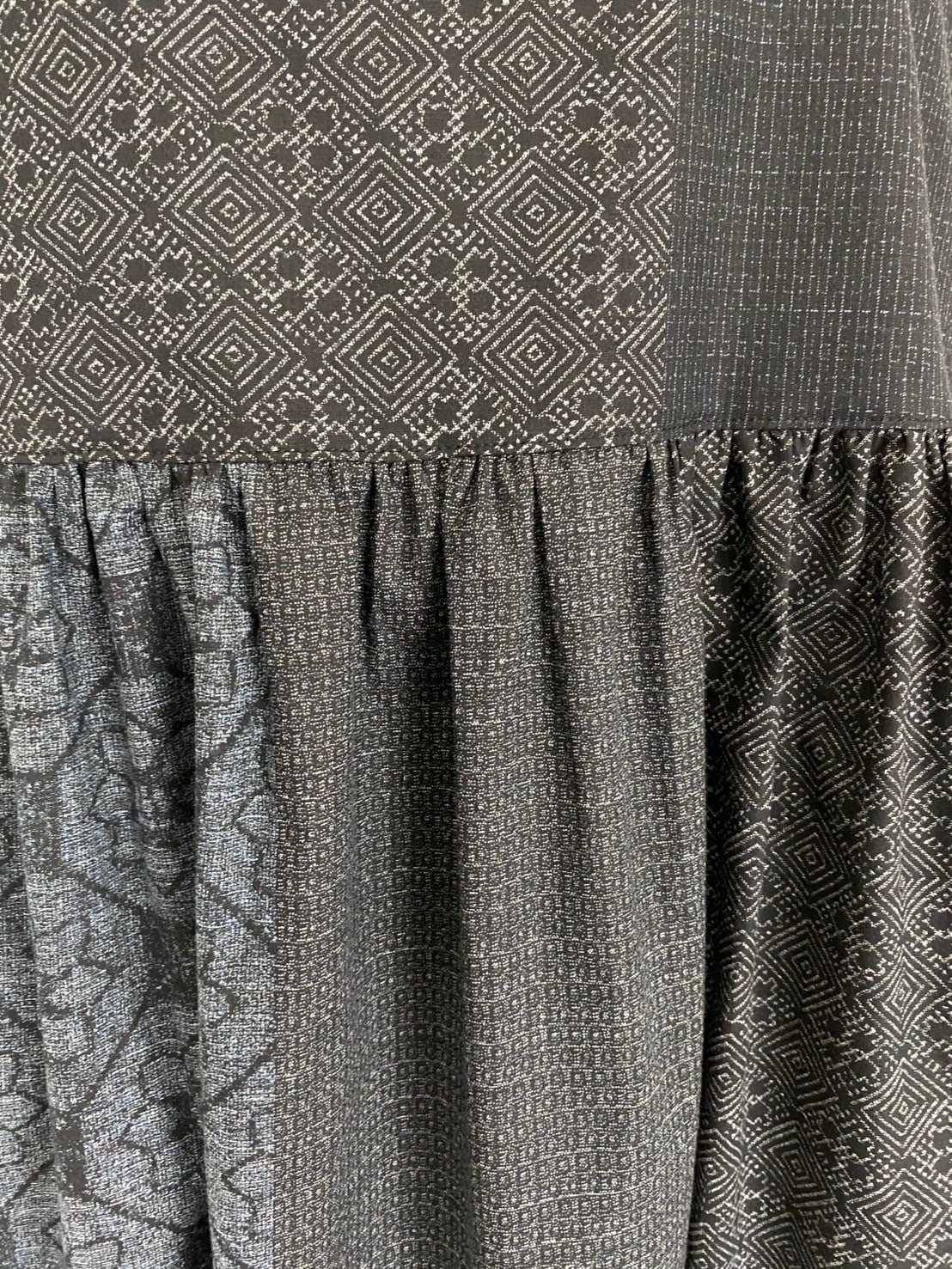 246013 ウエストギャザージャンパースカート 2カラー 安曇野染絣 上方大島紬柄