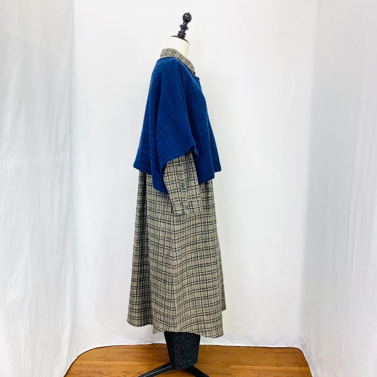 204022 ゆったりポンチョ 3カラー 遠州織り 逆スラブ二重織