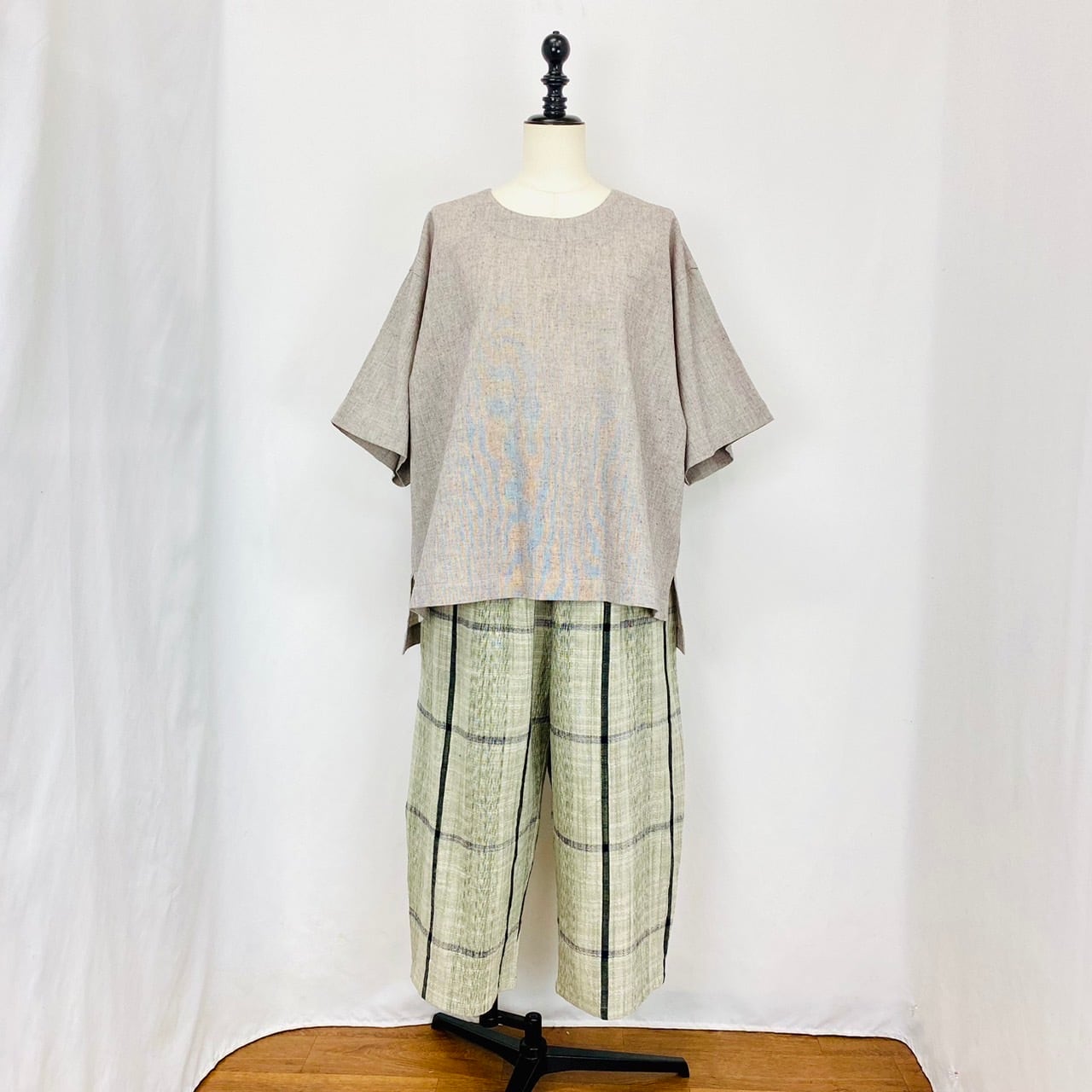 243011 シンプルトップス 2カラー 遠州織り 綿シルク楊柳