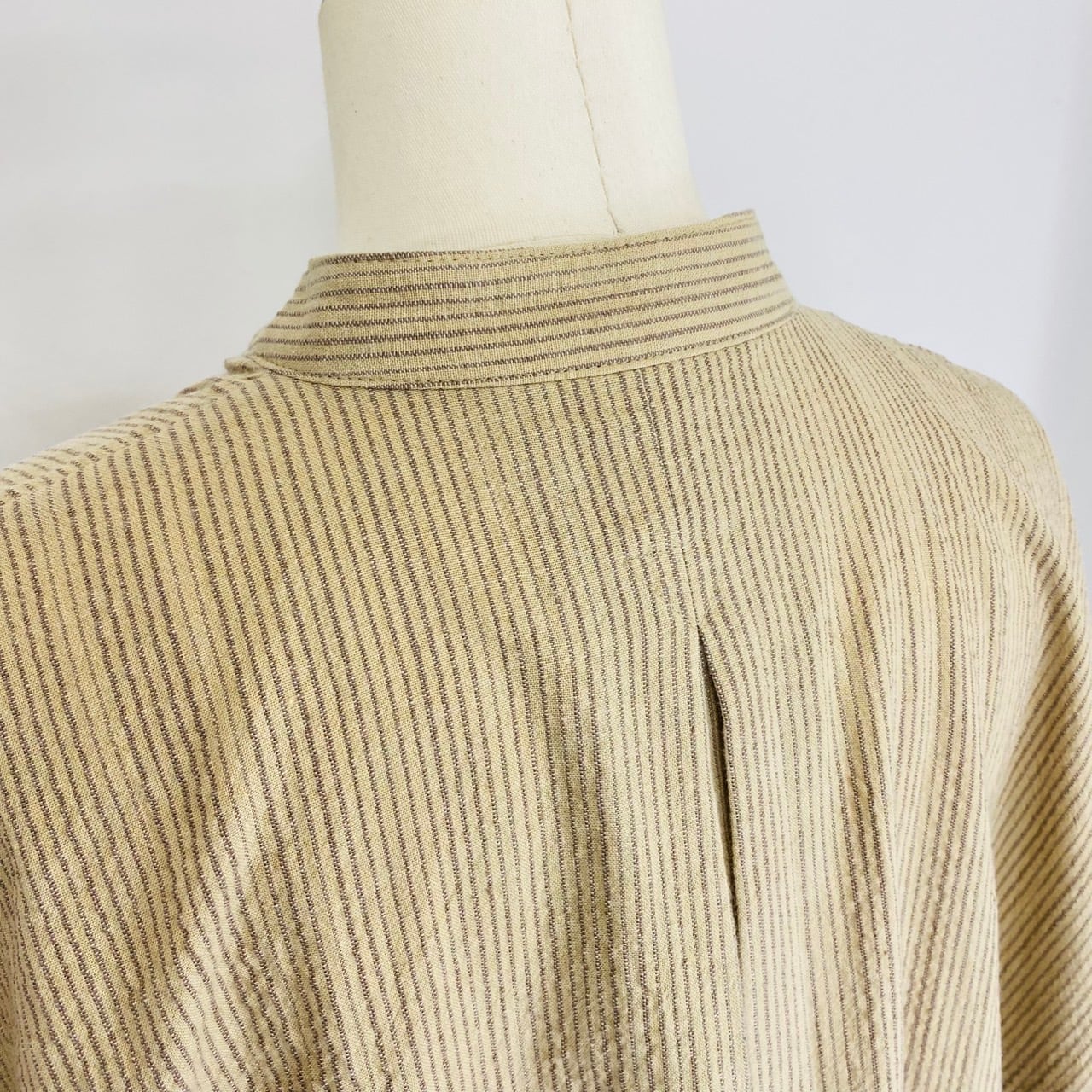 252051   ドルマンスリーブのロングブラウス　2カラー　遠州織物　逆スラブストライプ　うすで