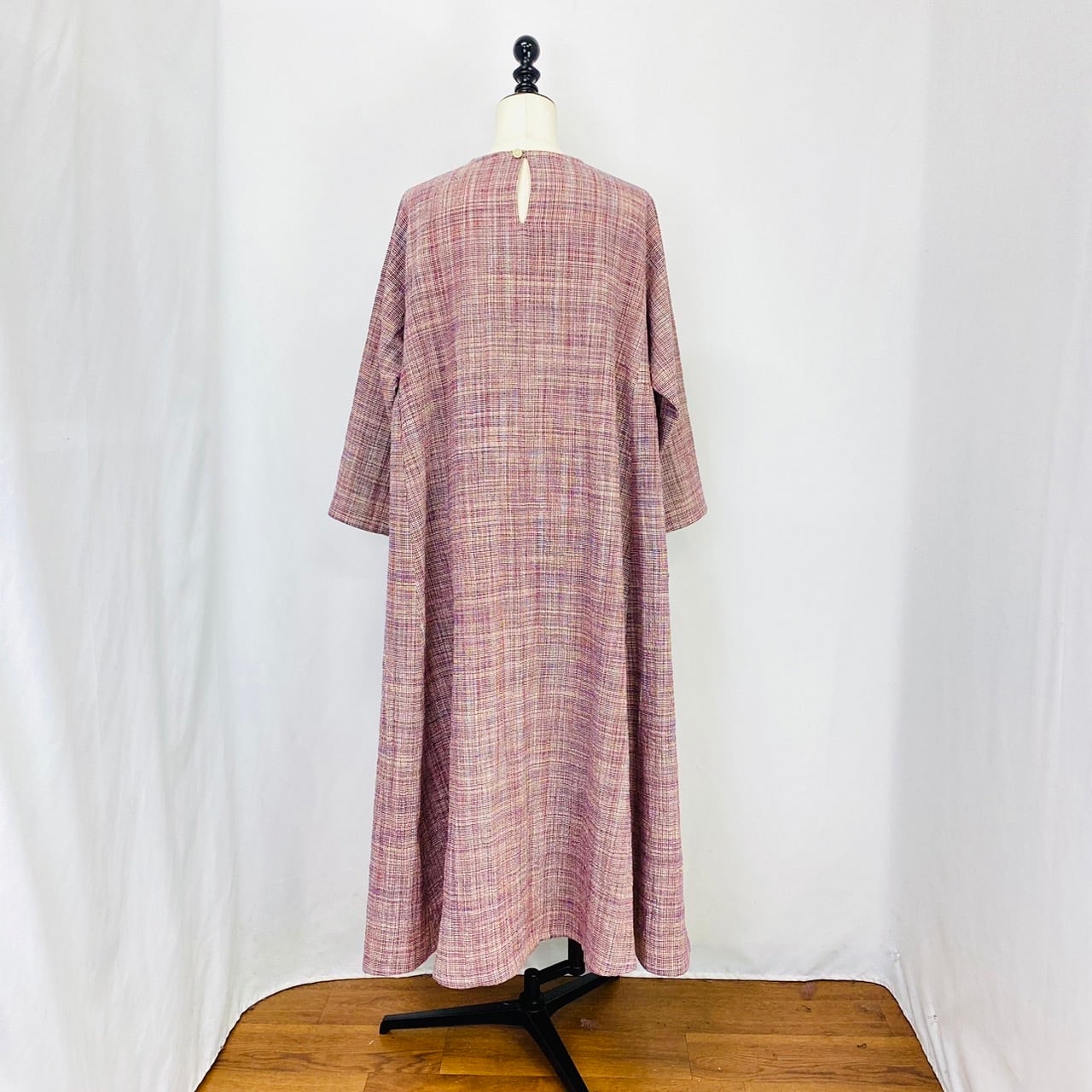 【再販】242011　サイドギャザーワンピース　2カラー　遠州織り　逆スラブ　薄手