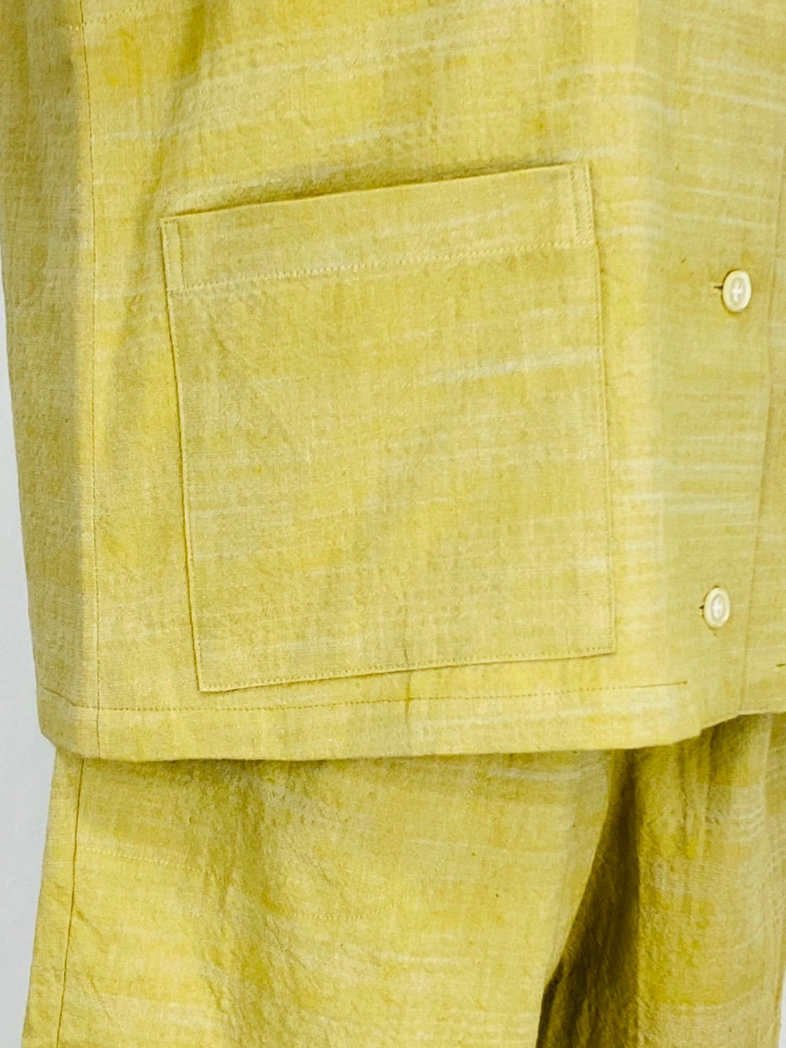 254021   ポケット付きベスト　3カラー　遠州織物　うすで逆スラブ