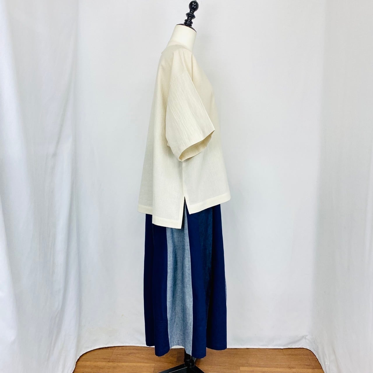 205047　16枚はぎバルーンスカート　岡山デニム