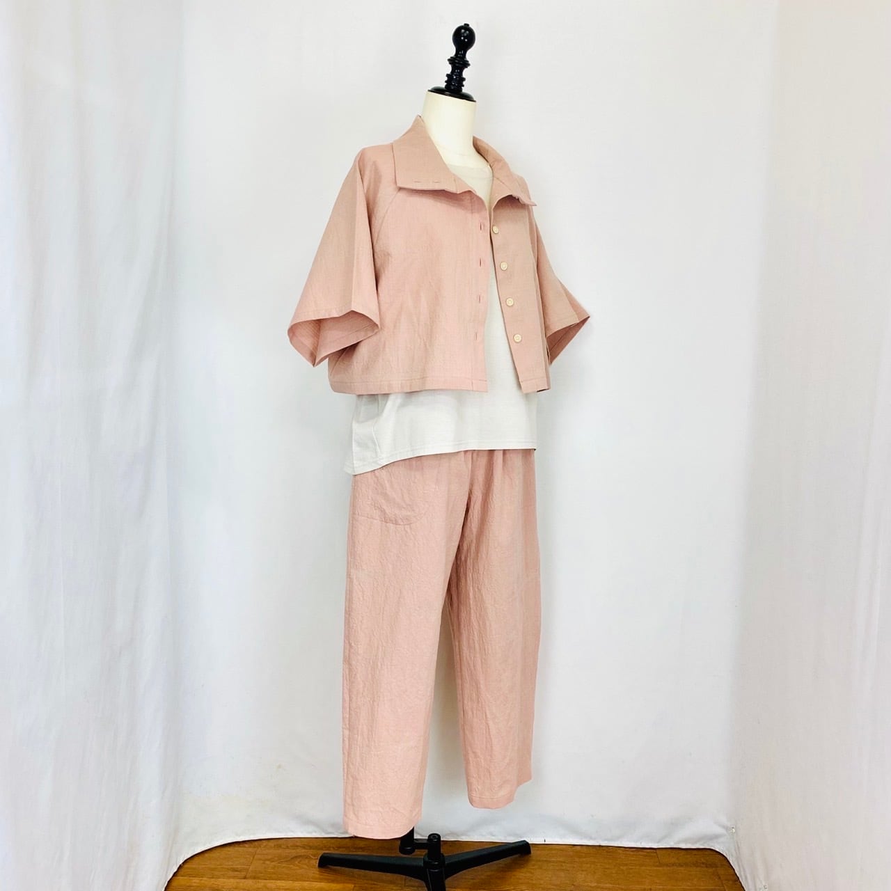 241011　ボレロ風ジャケット　3カラー　遠州織物　うすで逆スラブ