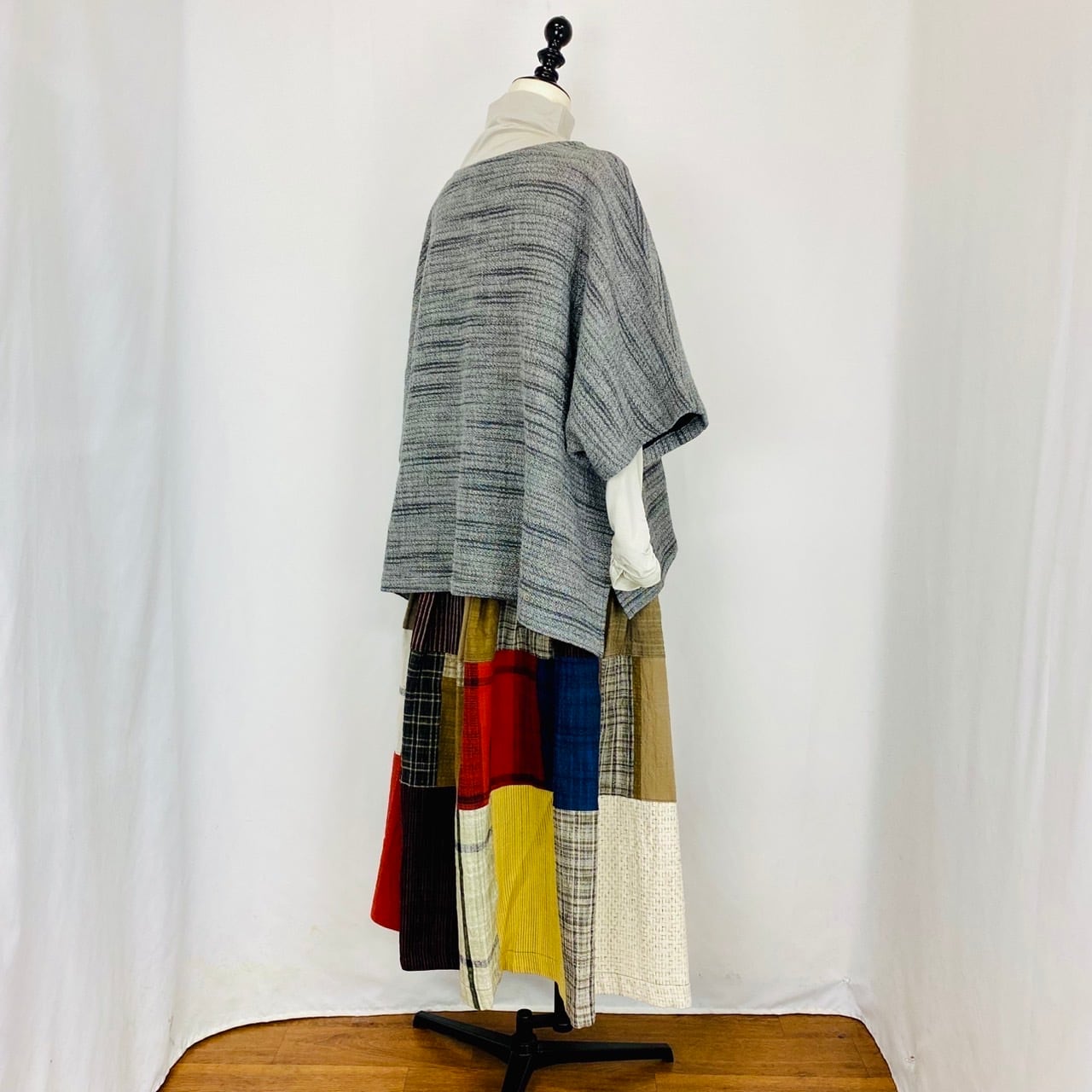 254012  Newゆったりポンチョ　3カラー　遠州二重織