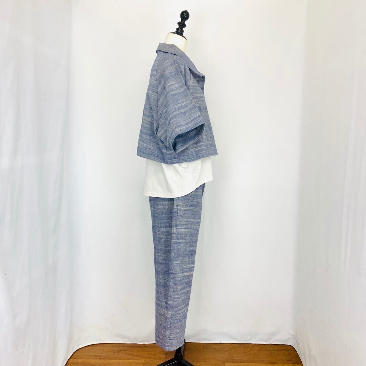 245031   ヨーク切替えパンツ　3カラー　遠州織物　うすで逆スラブ